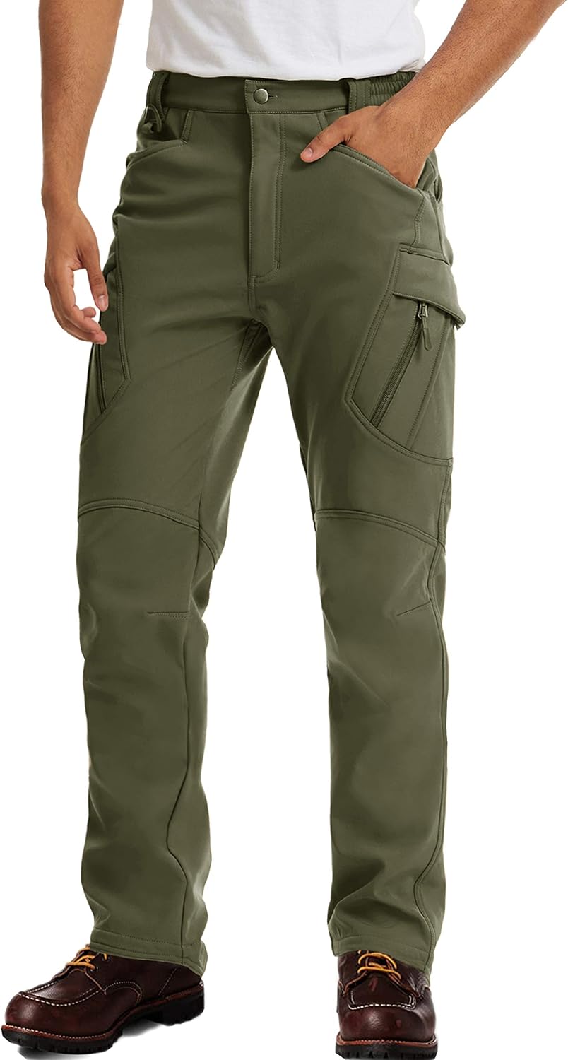 MAGCOMSEN Men's Fleece Lined Winter Tactical Military Pants Multiple ...