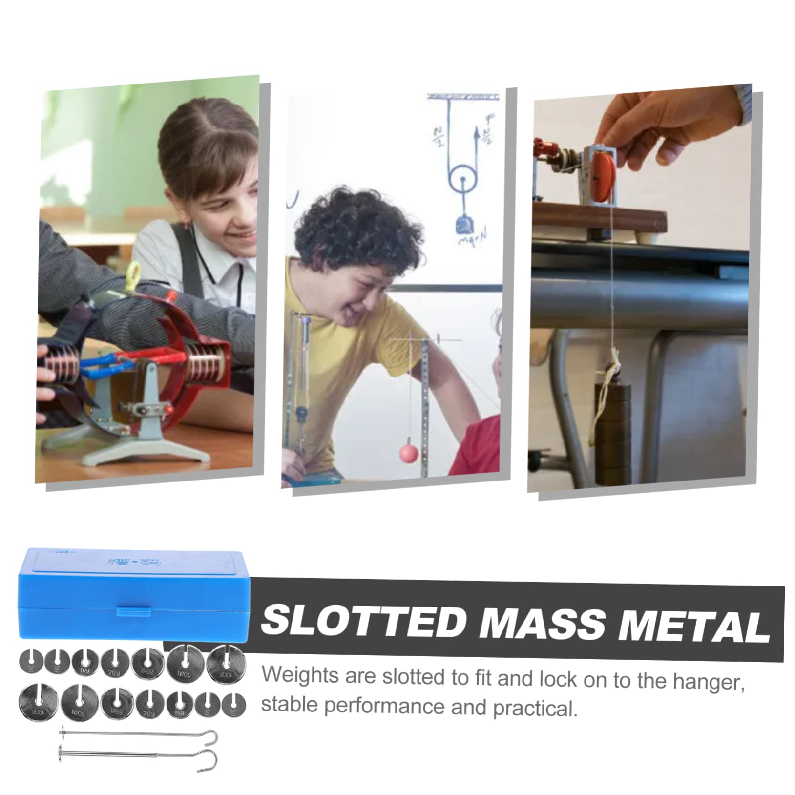 Alipis 4 Sätze Metall-Slot-Code lehren Schlitzmasse mit Aufhänger Kalibriergewichte Kalibrierung schulsachen schulzeug Schlitzgewichte aus Metall Labs-Schlitzgewichte mit Aufhänger Stahl