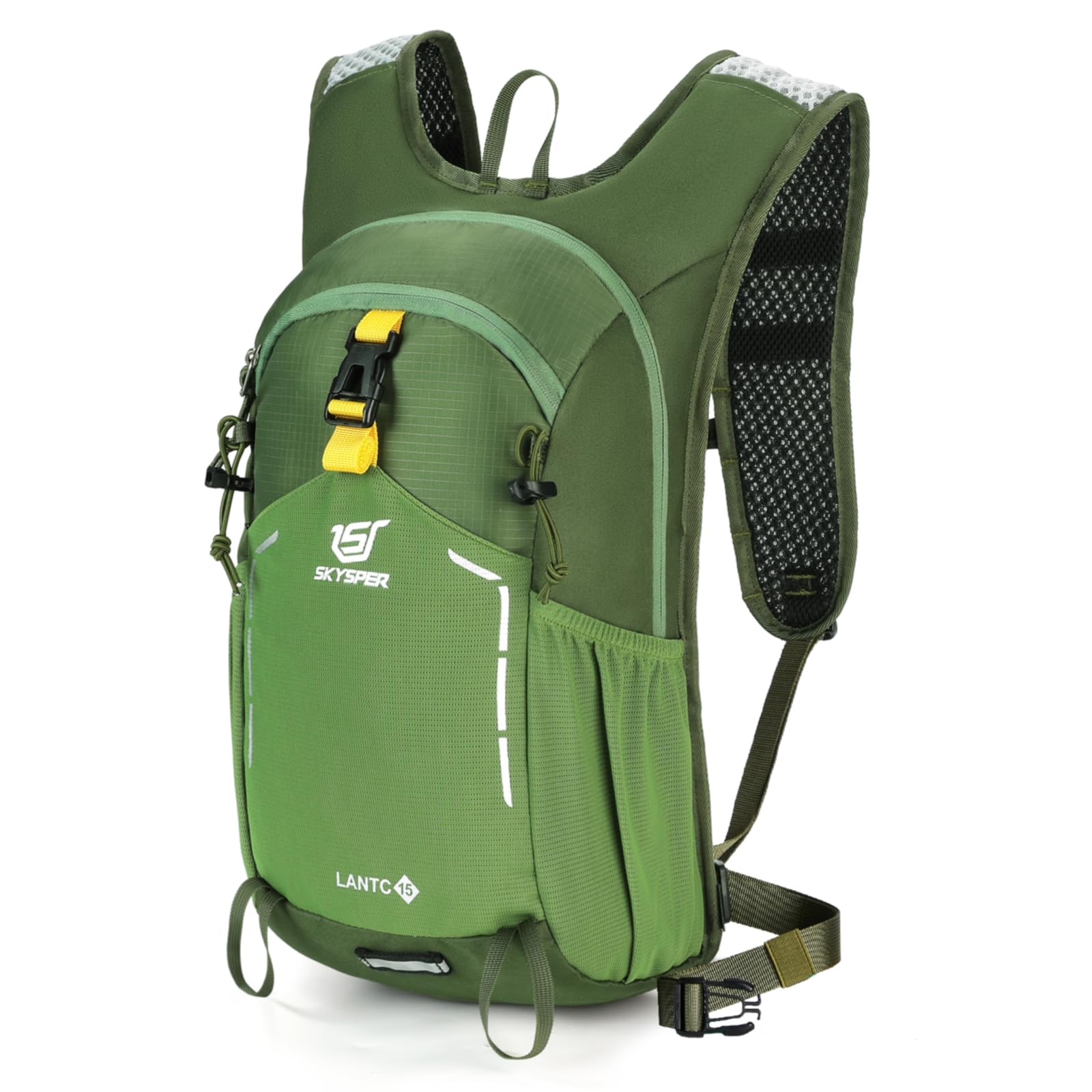 SKYSPER Wanderrucksack 15L Rucksack Herren Klein Tagesrucksack Leichter Trekkingrucksack für Wandern Tagesausflüge Reisen Grün