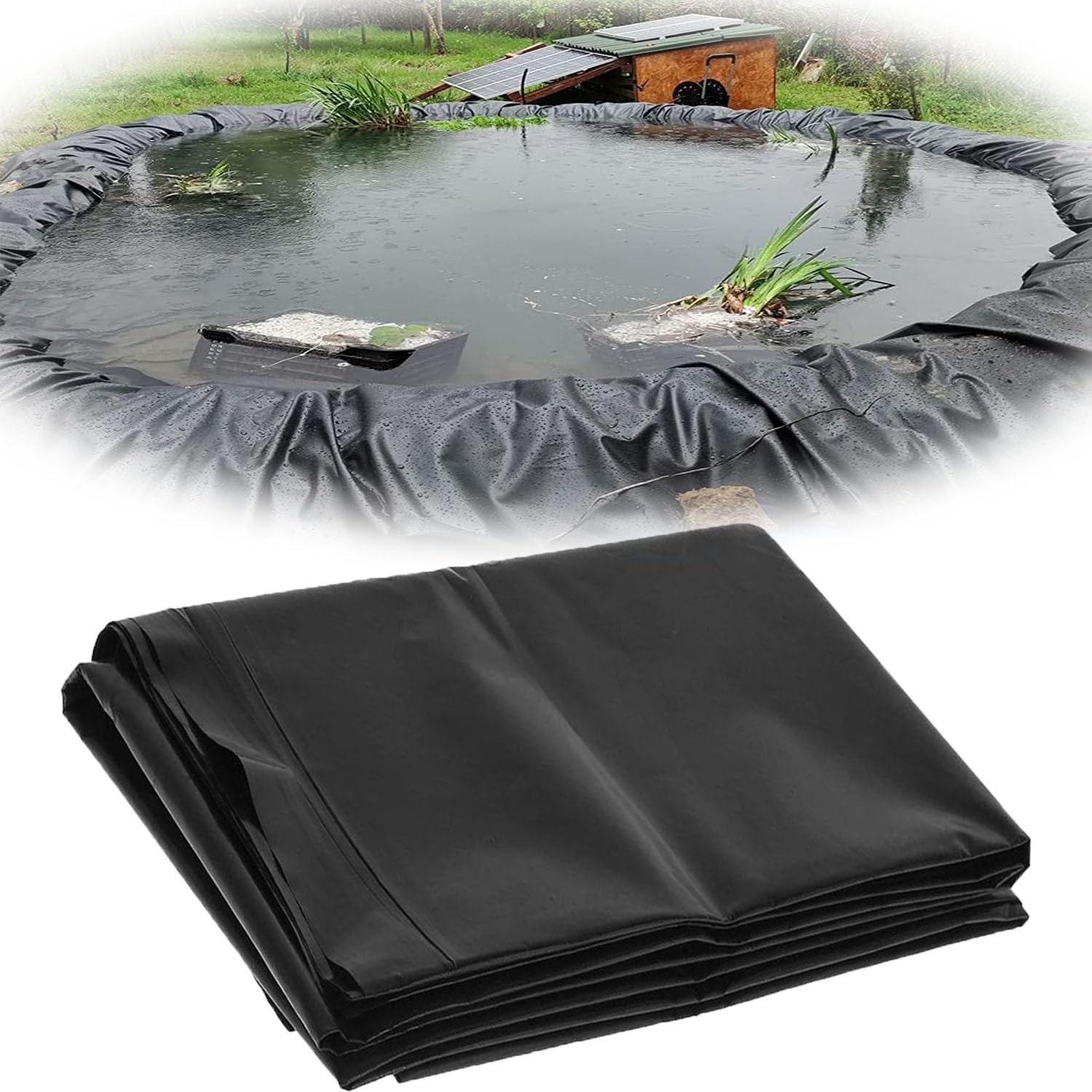 Bâche de bassin en PEHD 12x12 m revêtement étanche et bâche de protection pour bassin de jardin
