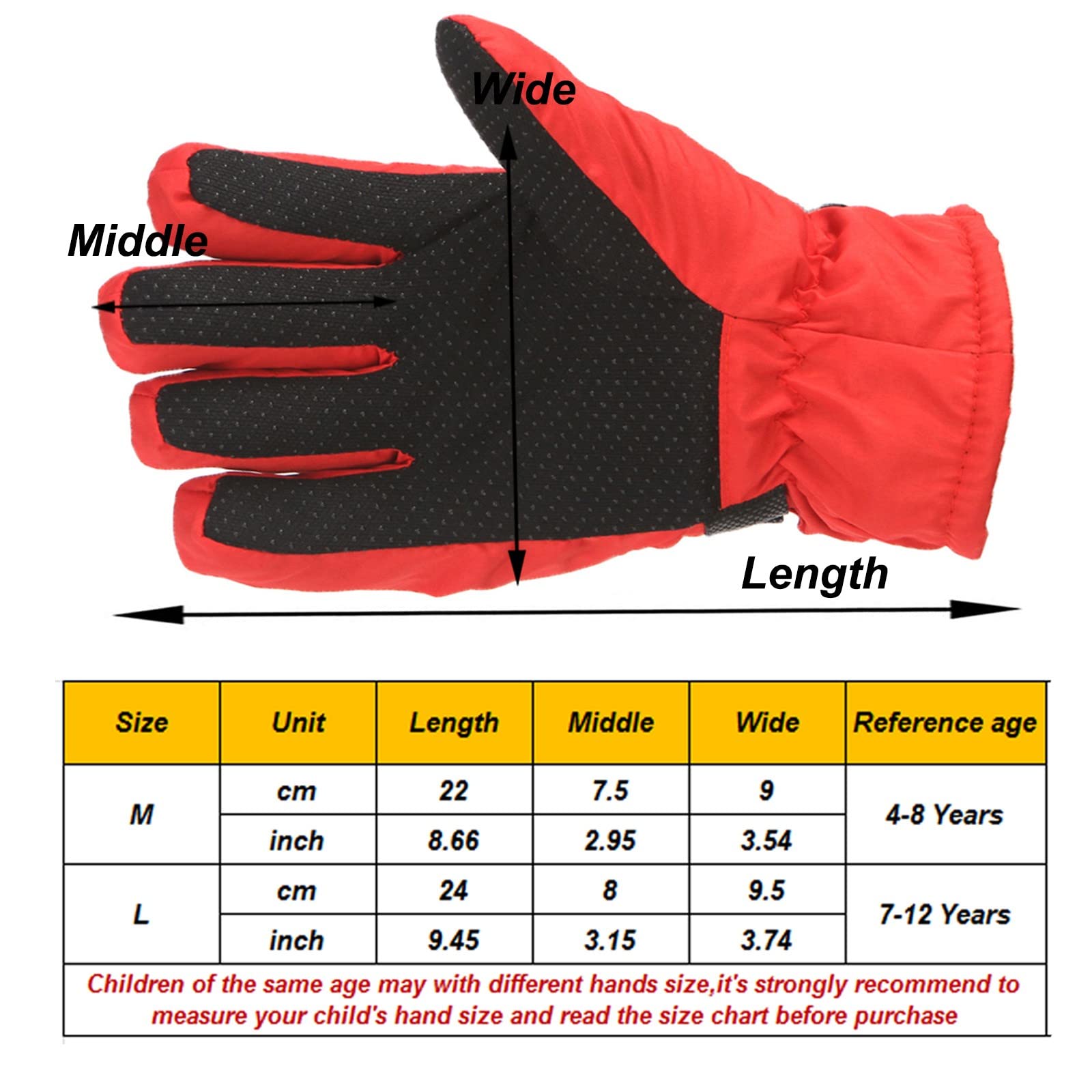 Handschuhe größe 2 Snow Girls Kids Outdoor Skating Winter Warm Boys Ski M/L Größe Snowboardhandschuhe Winddichte Kinderhandschuhe & Fäustlinge Kinder Handschuhe Fashion