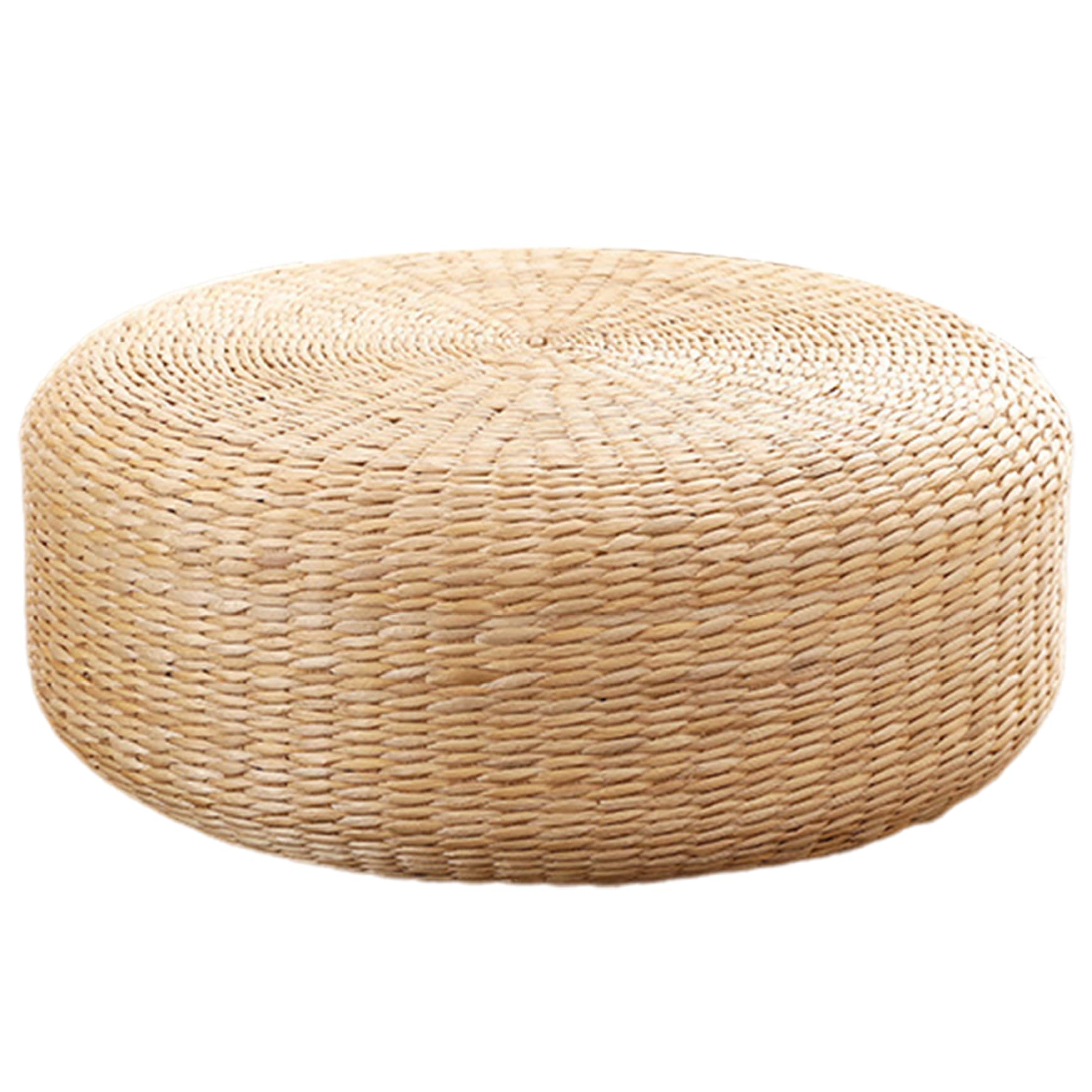 Pesoncarl 40 Cm Tatami Floor Cushion Natural Woven 16 Inch Floor Cushions For Sitting Buddha Meditation Seat Cushion Comfortable Cushions For Adults Living Room For Party