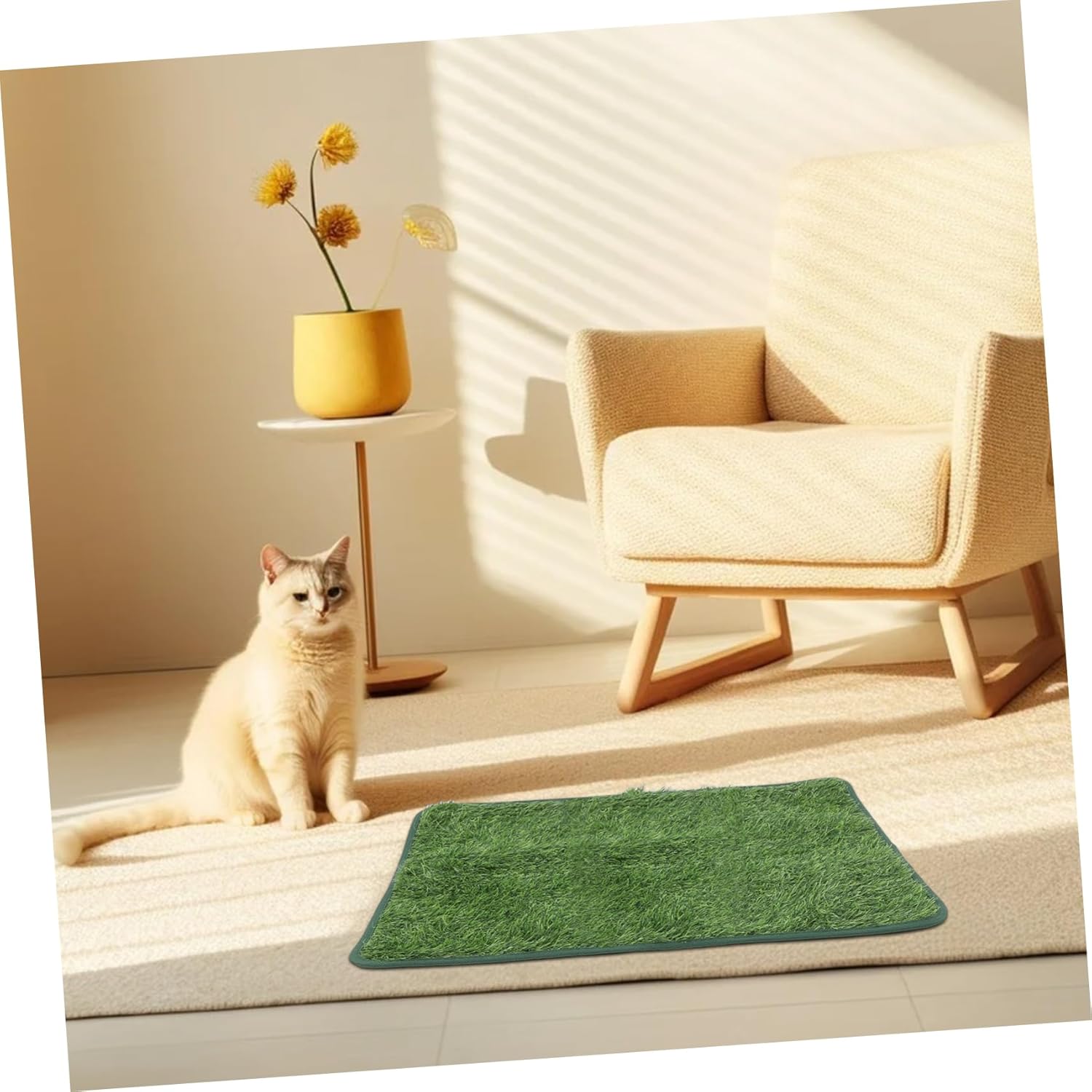 Wear Resistant Artificial Grass Pet Pee Mat Decorative Fake Grass Pad for Dogs and Cats Portable Reusable Dog Potty Mat with Strong and Water Absorption for Indoor and Outdoor Use
