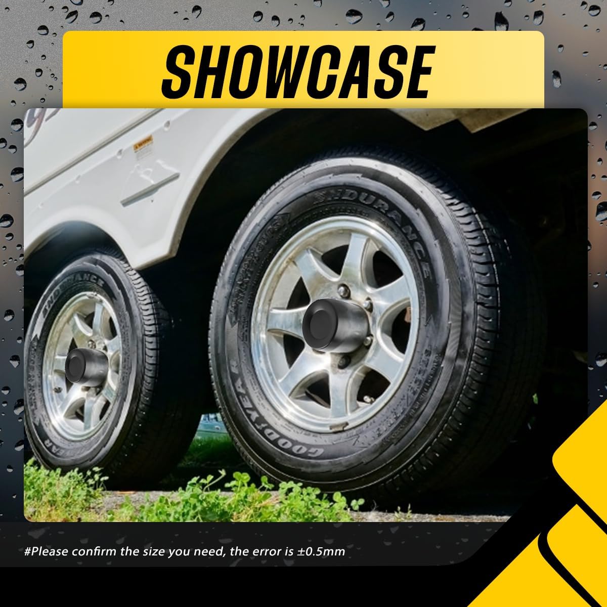 4Pcs 5.15" Push Through Wheel Center Caps Stainless Trailer Hub Cap for Truck SUV RV Wheel Rim, 2 Concave Top and 2 Removable Top Plug Wheel Hub Covers Combination (Fit 5.15" Bore Matt Black)