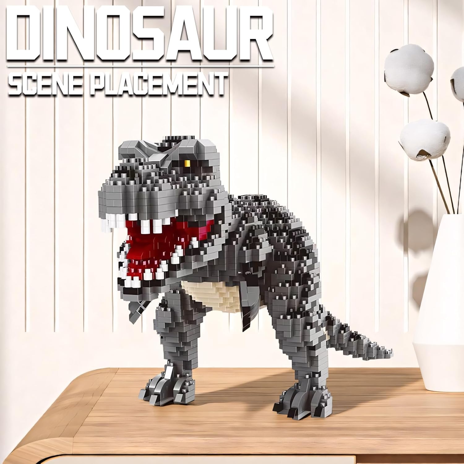 Tyrannosaurus Rex Building Block Toy Realistic Dinosaur Model Kit STEM Educational Construction Bricks for Kids & Adults, Collector’s Gift