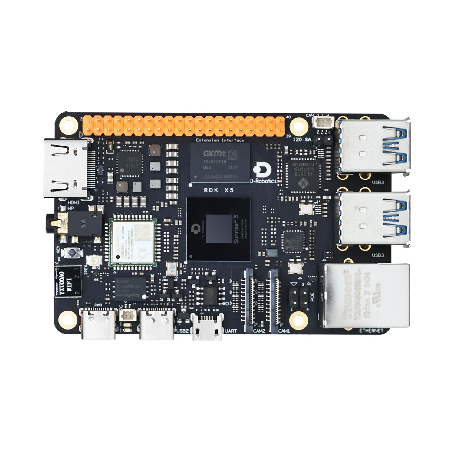 Yahboom 4GB RDK X5 Development Separate Board 10 Tops High Computing Power | Compatible with Raspberry Pi Development Board, Suitable for Phython Programmers, AI Vision Project Developers