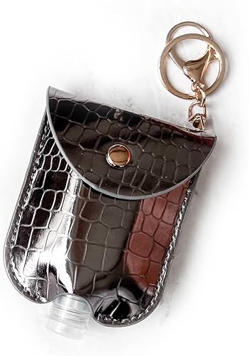 Swedey Soporte metálico para botellas de cosméticos con patrón de cocodrilo para botellas de 1 o 2 onzas se engancha a bolsa de pañales, bolso o