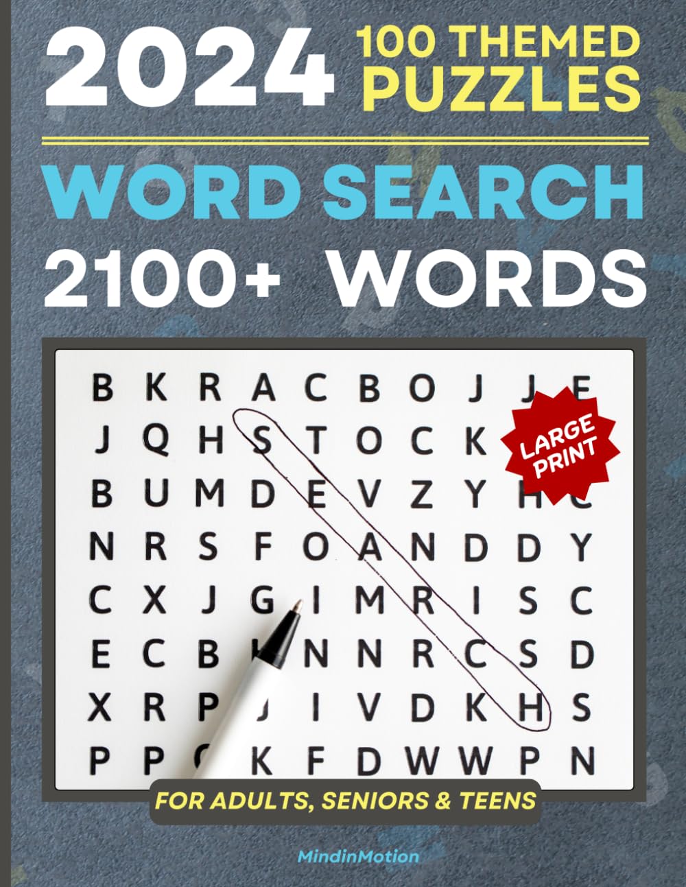 Themed word search book for adults: 100+ large print challenging word search puzzles for adults With intersting themes, 2100+ words search for senioros and teens, Relax and stress relief wordfinds