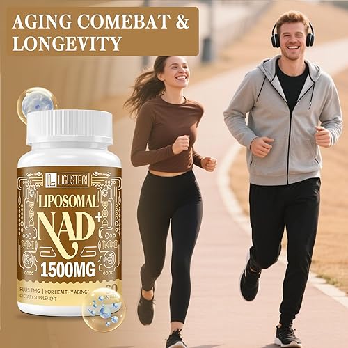 Miniatura 7 de LIGUSTERI Suplemento liposomal NAD+ 750 mg de capacidad, absorción superior, True NAD+ con TMG, Boost NAD Plus para defensa del envejecimiento,
