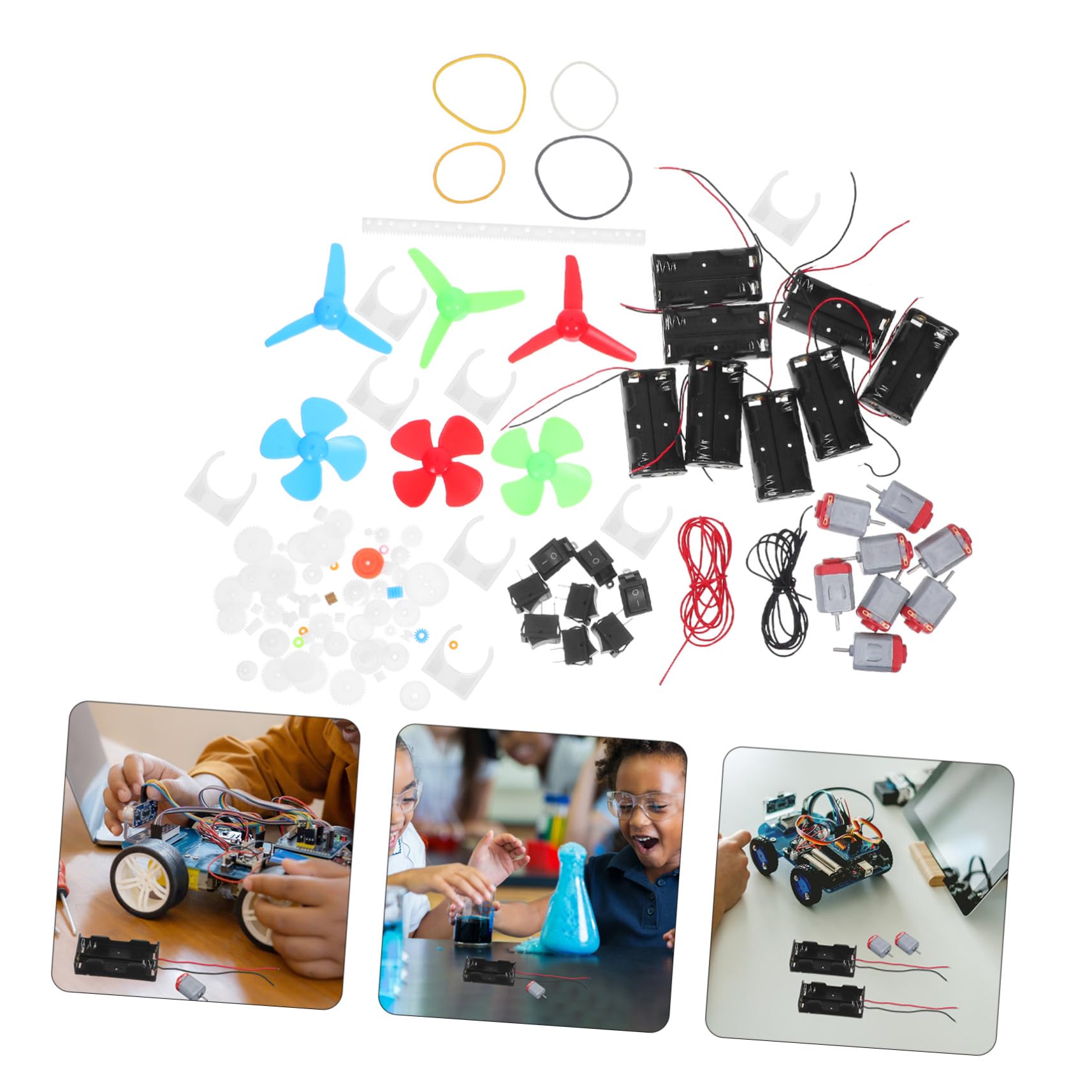 TOYANDONA Kit di Costruzione di Circuiti Elettrici per Ragazzo Ragazza con Motore Dc e Ingranaggi Meccanici in Plastica Set di Esperimenti Scientifici di Fisica per Progetti di Apprendimento