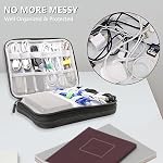 Teskyer Cable Organizer Bag, Portable Travel Cord Organizer case, All in One Waterproof Electronics Accessories Storage Bag for Cables, Chargers, Earphones, Hard Drives, 9.6 x 6.9 inch (Black) | Portable Travel Cord Organizer Case, All in One, Waterp