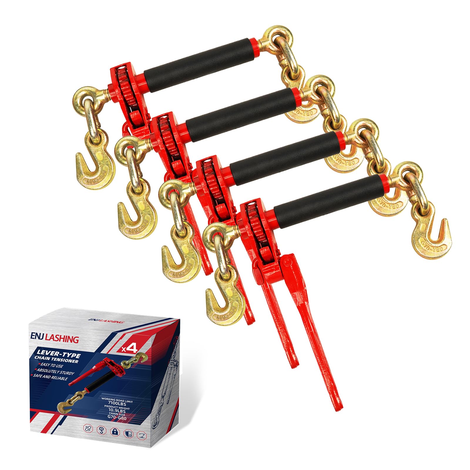 ENLU Load Binder - 4 Pack Folding Handle -1