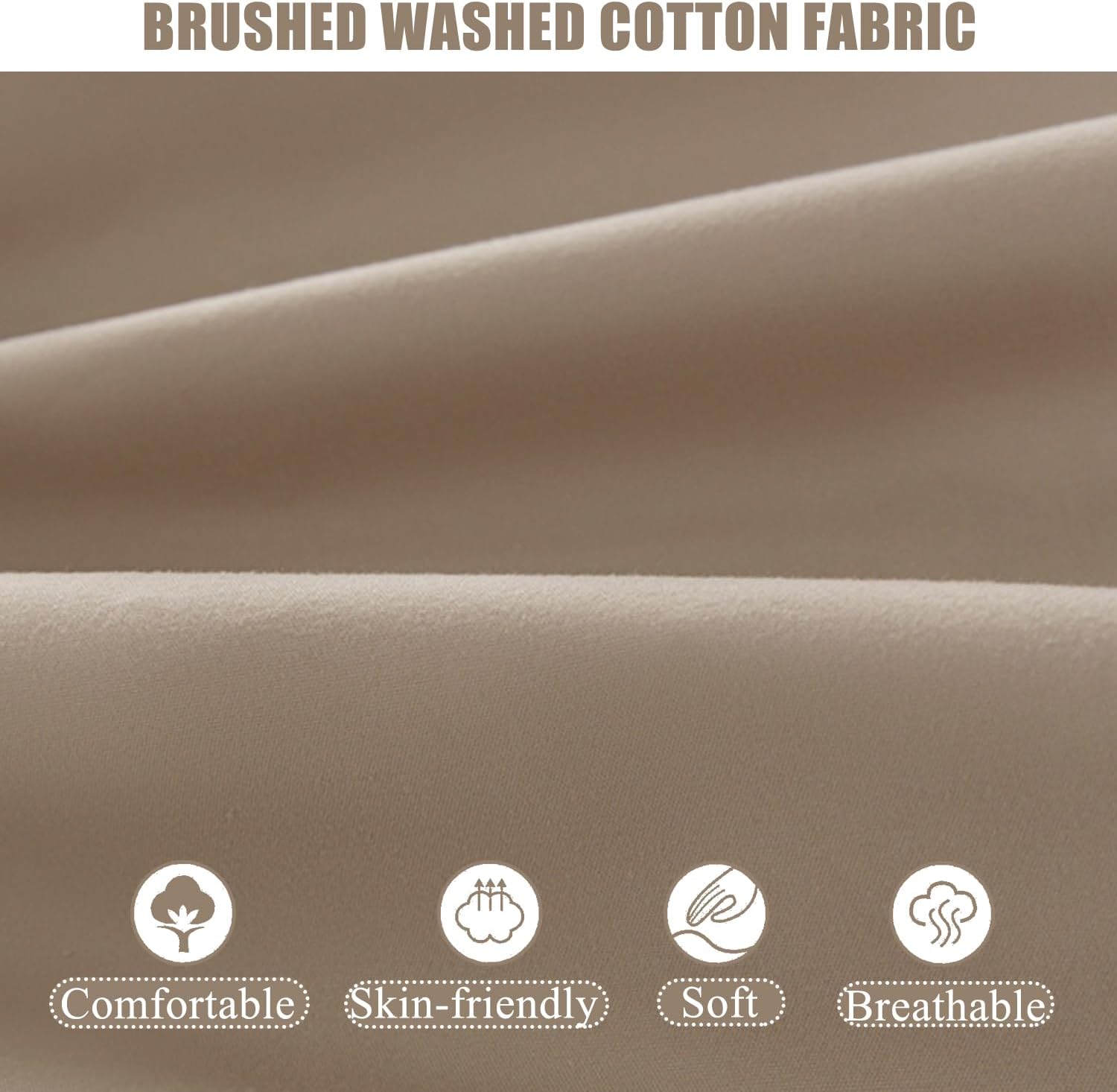 Thin Waterproof Mattress Protector Queen King Brushed Mattress Cover Breathable Fitted Sheet Skin Friendly Mattress Pad Cover Deep Pocket 10In for Bedroom Dorm Room,Khaki,100x200cm(Twin)