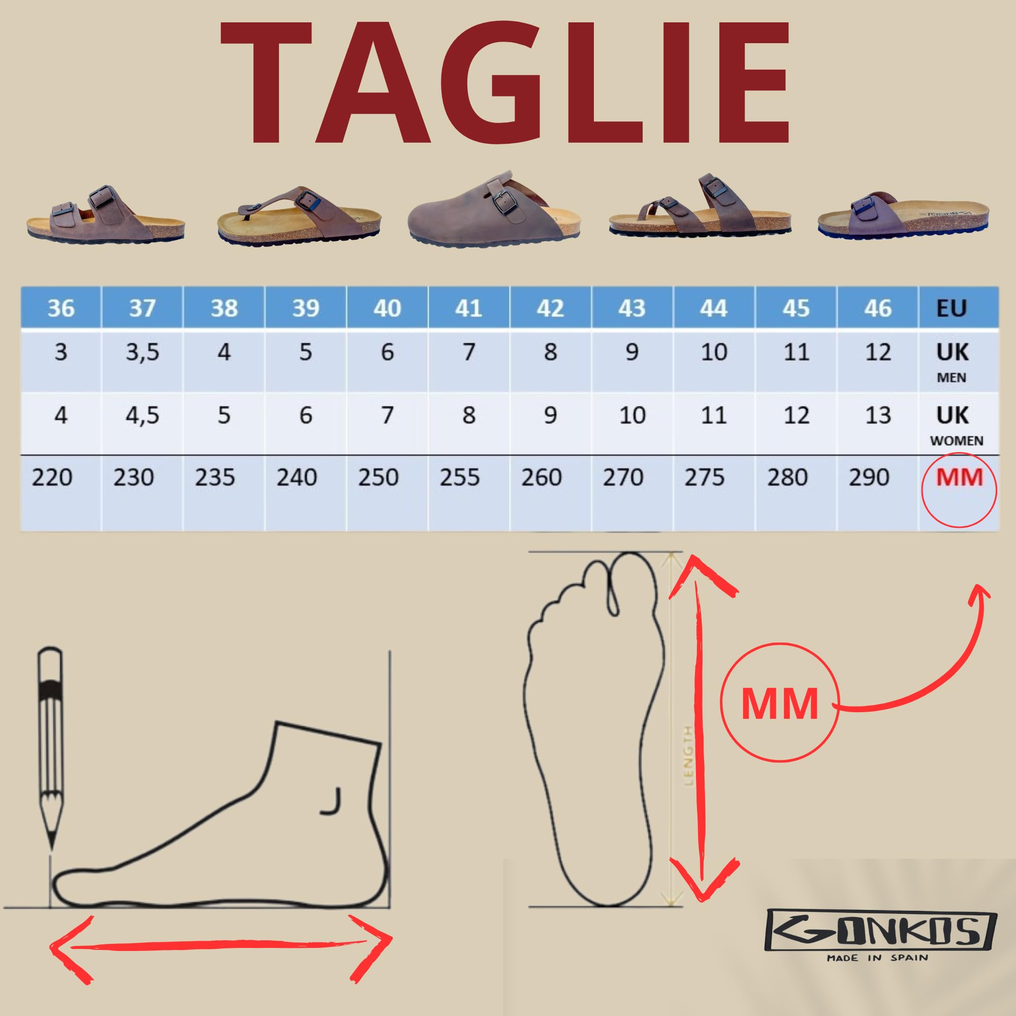 Zoccoli in Pelle con Sottopiede in Sughero, Vera Pelle, Sughero Naturale, Fibbia Regolabile al Piede, Sabot Uomo/Donna, Suola Antiscivolo in Eva, Sandali di qualità Made in Spain