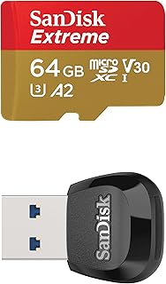 SanDisk Extreme 64GB microSD UHS-I Card with Adapter - Up to 160MB/s with SanDisk MobileMate USB 3.0 microSD Card Reader