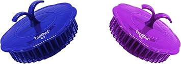 Hair Scalp Exfoliator Brush, Dandruff Cleaning Brush, Shower Scalp Shampoo Brush for Home, Office, Travel and Pets Pack of 2 Purple & Blue