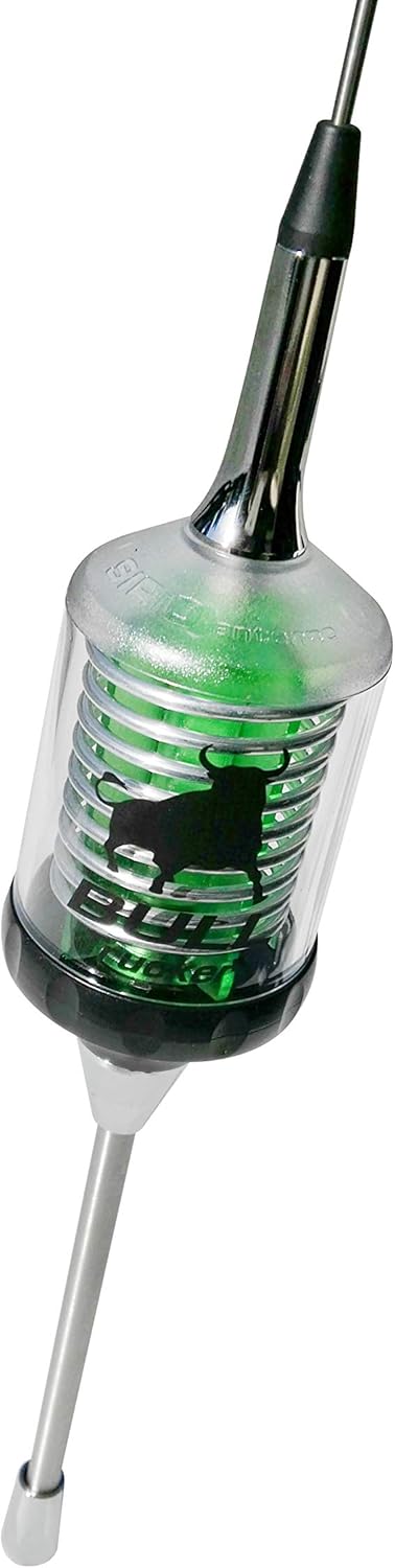 Sirio Bull Trucker 5000 3/8 CB & 10M Mobile Antenna with Shaft - Green LED!