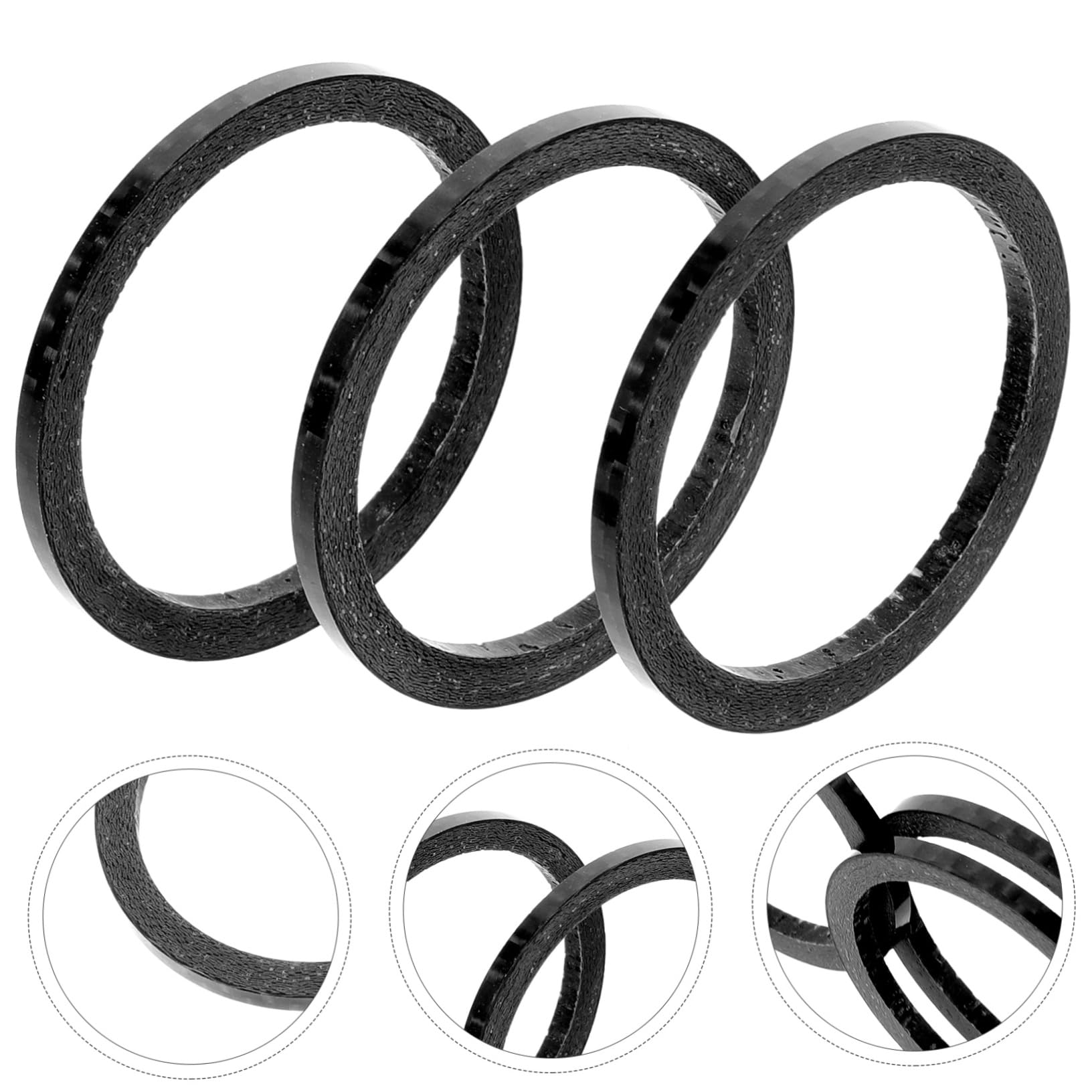 ibasenice 3pcs Headset Spacers for Bicycle Lightweight Bike Stem Gaskets Durable Headset Spacers for Easy Installation Compatible with Bikes