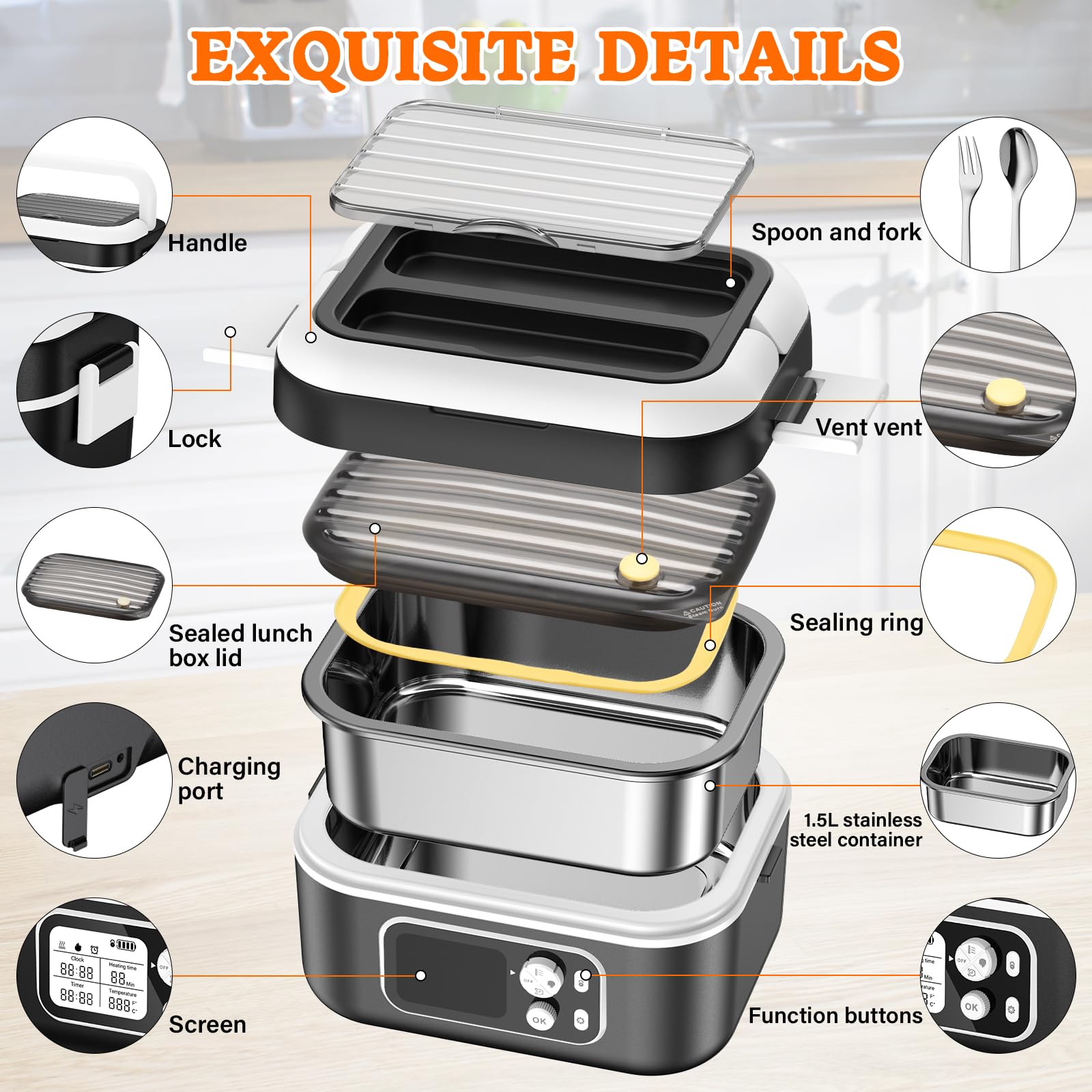 Elektrische Lunchbox Met Opwarmfunctie
