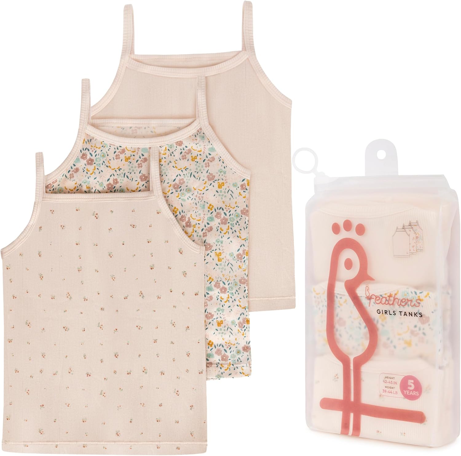 Feathers Super Soft Girls Undershirts Tagless Camisoles – Cotton Cami Girls Tank Tops (3 Pack) - Image 6