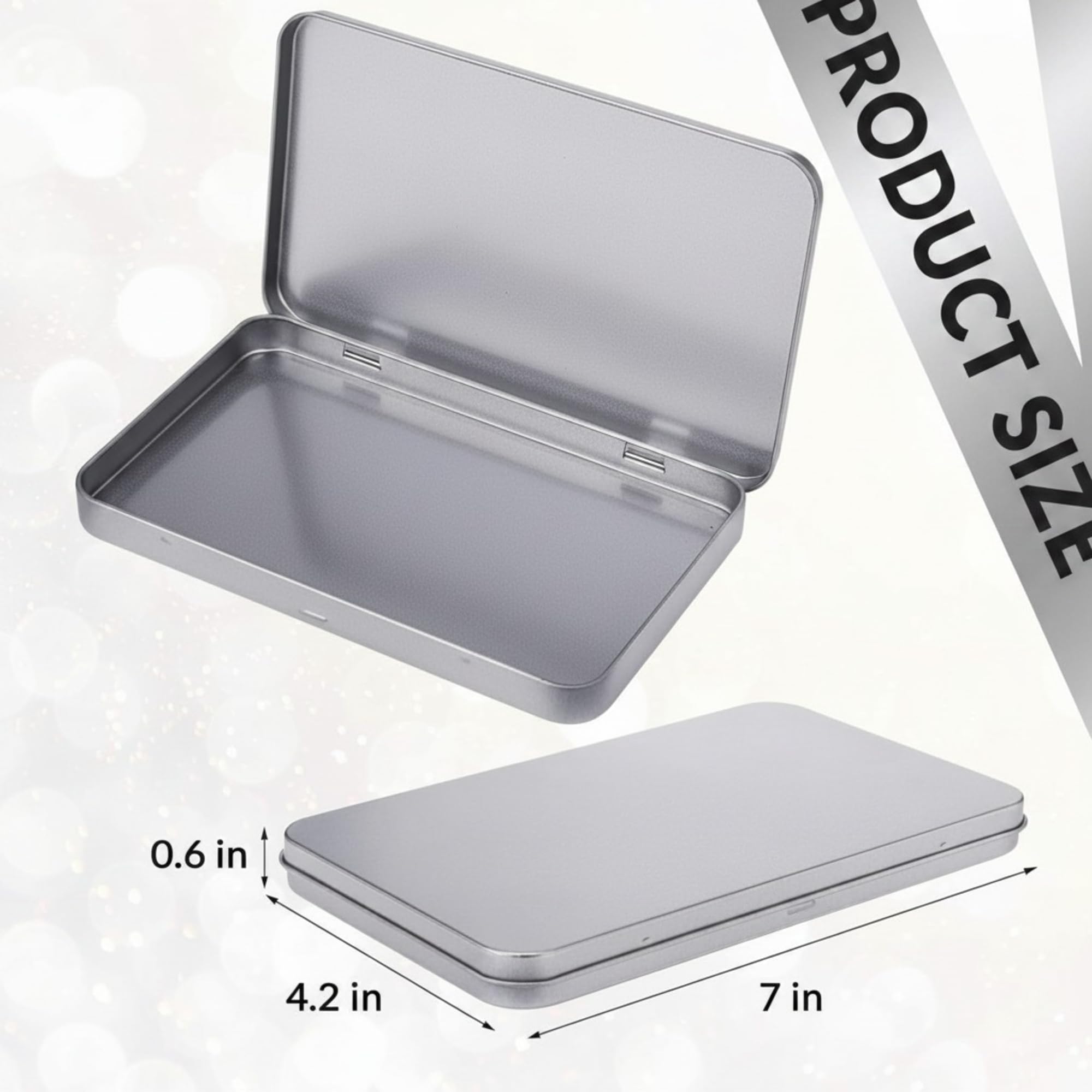 Metal Tin Boxes - 2 Pack for Storage & Organization -2