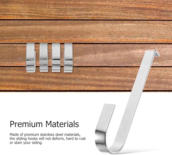 ABOOFAN Outdoor Side Hooks Vinyl Siding Hooks for Hanging No Drill Required Heavy Duty Siding Hangers 1 Set