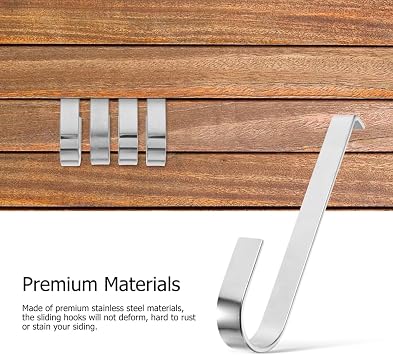 ABOOFAN Outdoor Side Hooks Vinyl Siding Hooks for Hanging No Drill Required Heavy Duty Siding Hangers 1 Set
