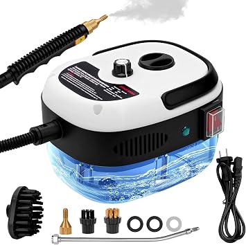 Steam Cleaner for Home, 1000ml Portable Steamer for Cleaning with 3 Brush Heads, 6-Level Adjustable and 15s Heat-Up, Handheld Steam Cleaner for Home, Car, Tile, Dirt, Grout, Floors, Couches, Grout