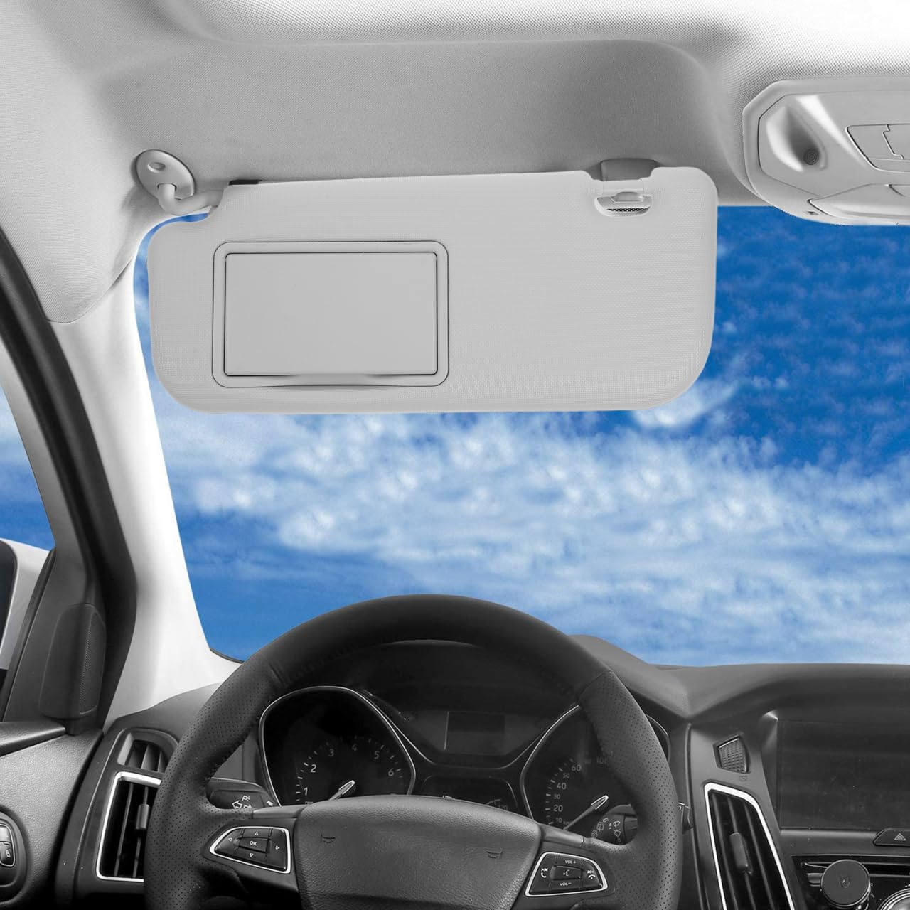 Pare-Soleil CôTé Conducteur avec Miroir IntéGré Protection Anti-ÉBlouissement Pare-Soleil IntéRieur De Voiture Compatible Modèles Levin 2014-2018 14.37X6.50X1.77In