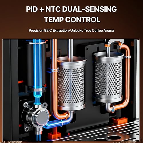 Miniatura 7 de Máquina de café expreso de 20 bares, cafetera con molinillo, cafetera con espumador de leche y cafetera profesional para café con leche capuchino,