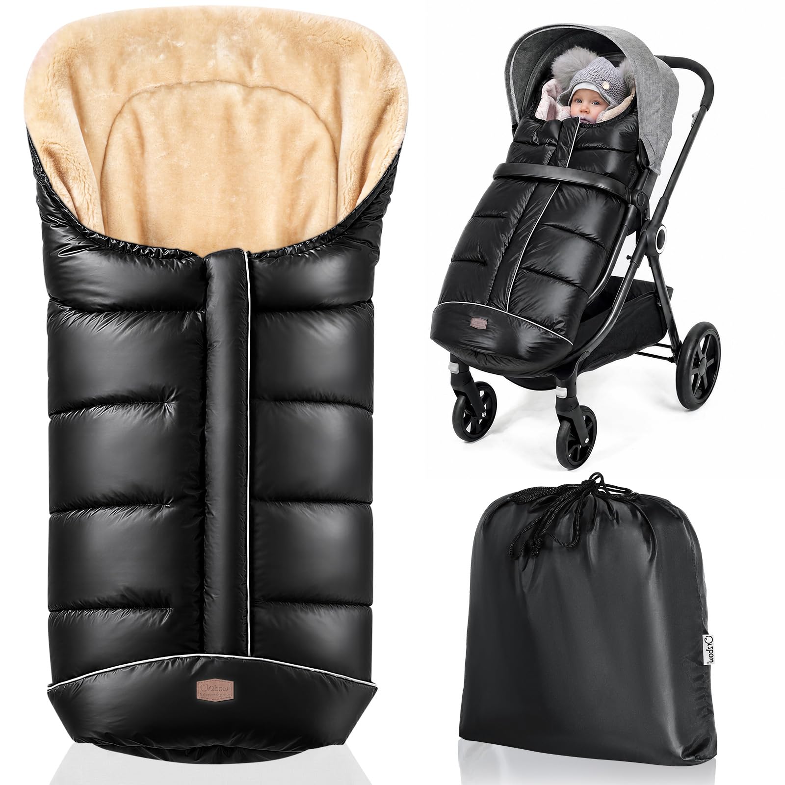 Orzbow Footmuff for Pushchair Universal, Easy-Access Zipper