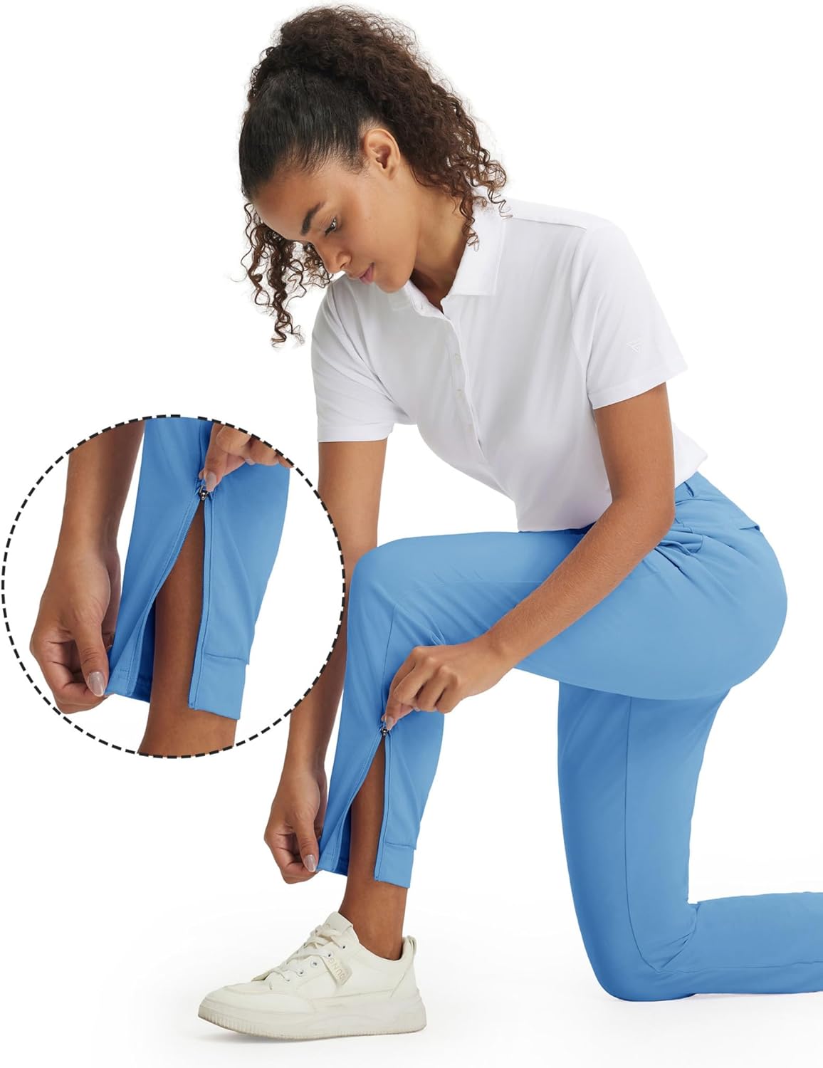 M MAELREG Women's Golf Pants with 4 Pockets Running Track Pants Lightweight Quick Dry Sweatpants Ankle Zip Womens Joggers - Image 3