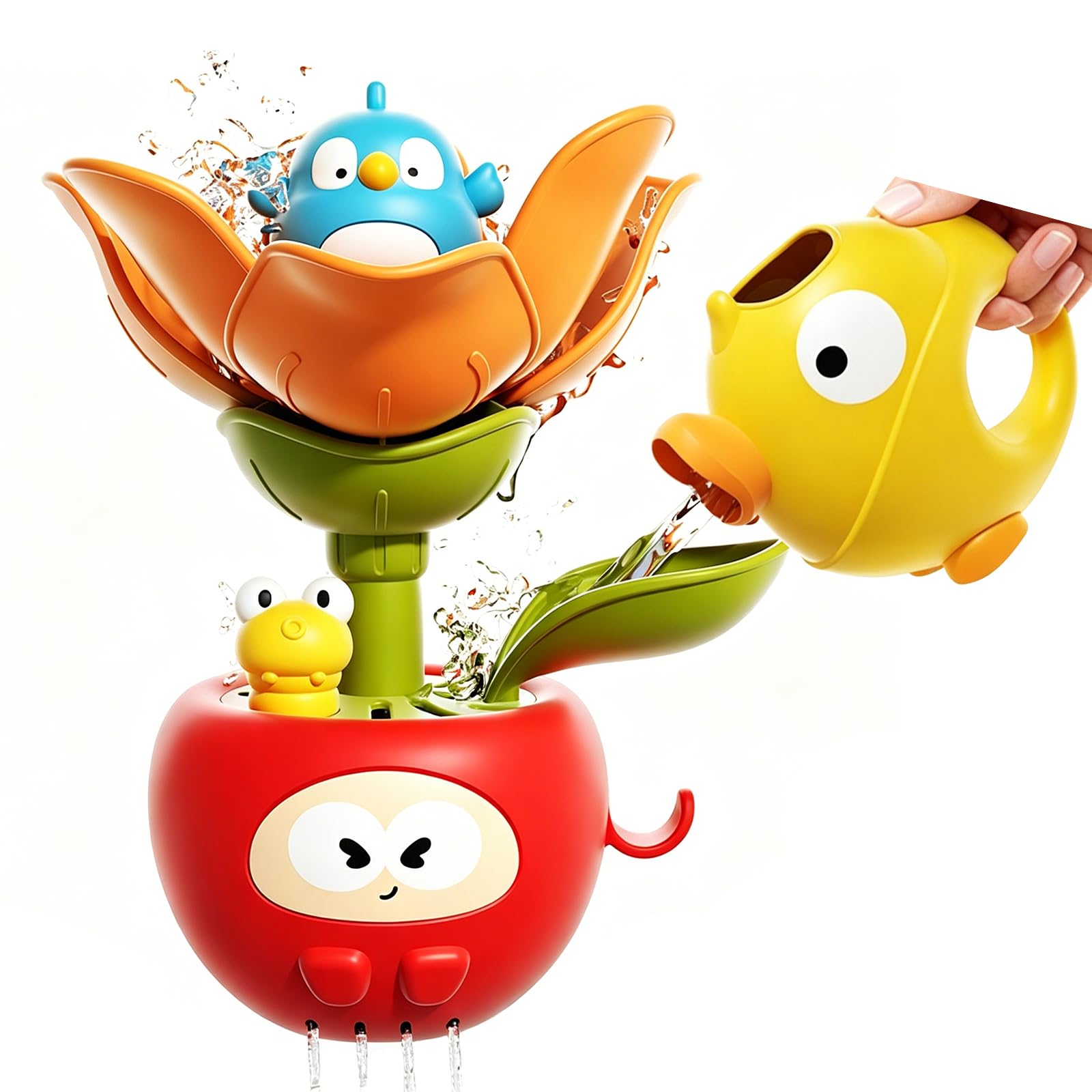 Blossoming Flower Baby Bath Toys - Toddler Waterfall Shower Toys for Kids with Strong Suction Cups,Easy to Use Ideal Birthday for 1 2 3 Year Old Boys Girls