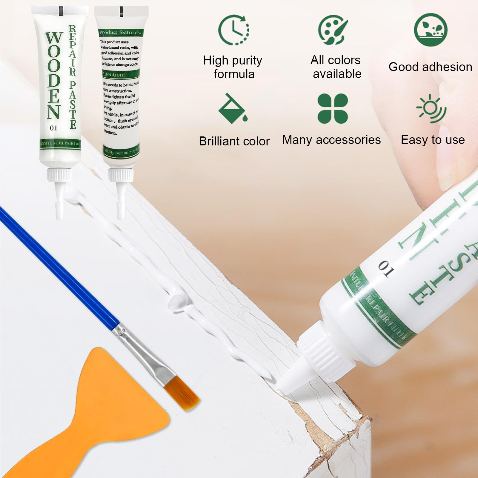 kit riparazione legno, Kit di riparazione di mobili 14 Colore, Stucco per legno riempitivo, Stucco per Legno, Set di riparazione in laminato, Kit Riparazione Mobili in Legno di Graffi, Crepe, Macchie