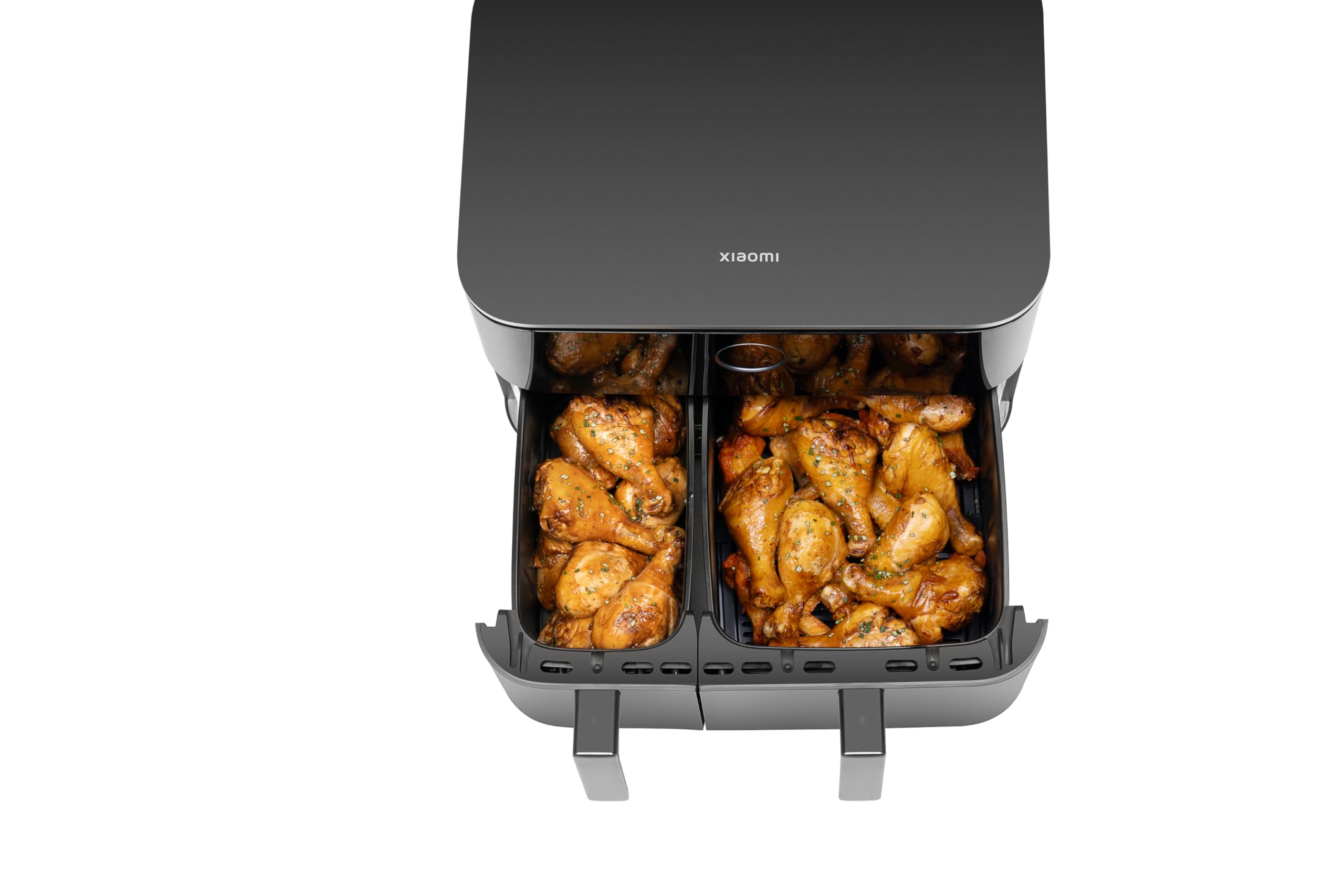 Xiaomi Dual Zone Air Fryer da 10 l, 2 scomparti da 3,5 l e 6,5 l, 230 °C, funzione SYNC, 9 modalità, 2700 W, basso contenuto di grassi, funzionamento touch, lavabile in lavastoviglie, colore: nero
