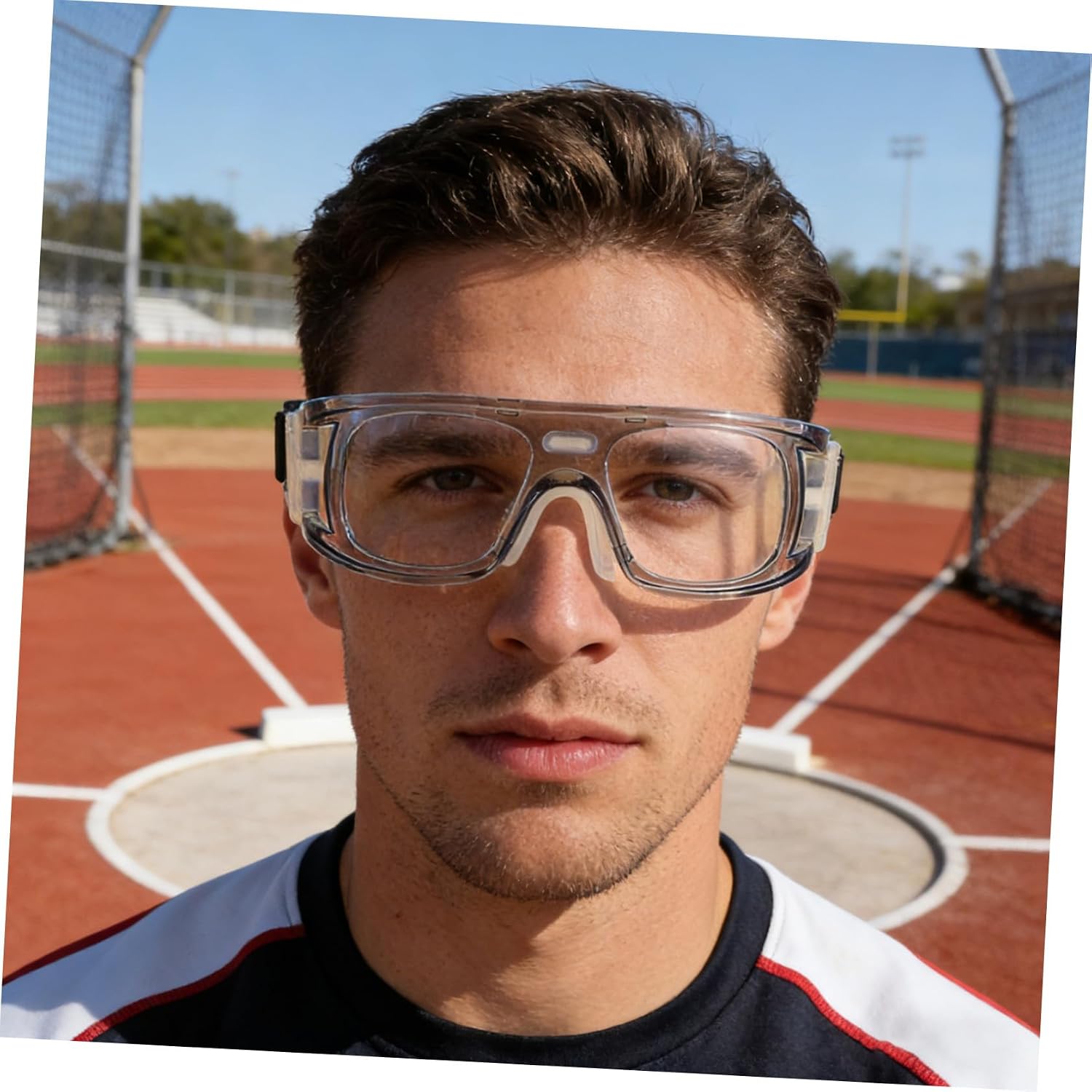 Sport Protective Eyewear Basketball Football Goggles with Adjustable Elastic Strap, Light Grey Anti-fog Shock-resistant Glasses for Outdoor Team Training
