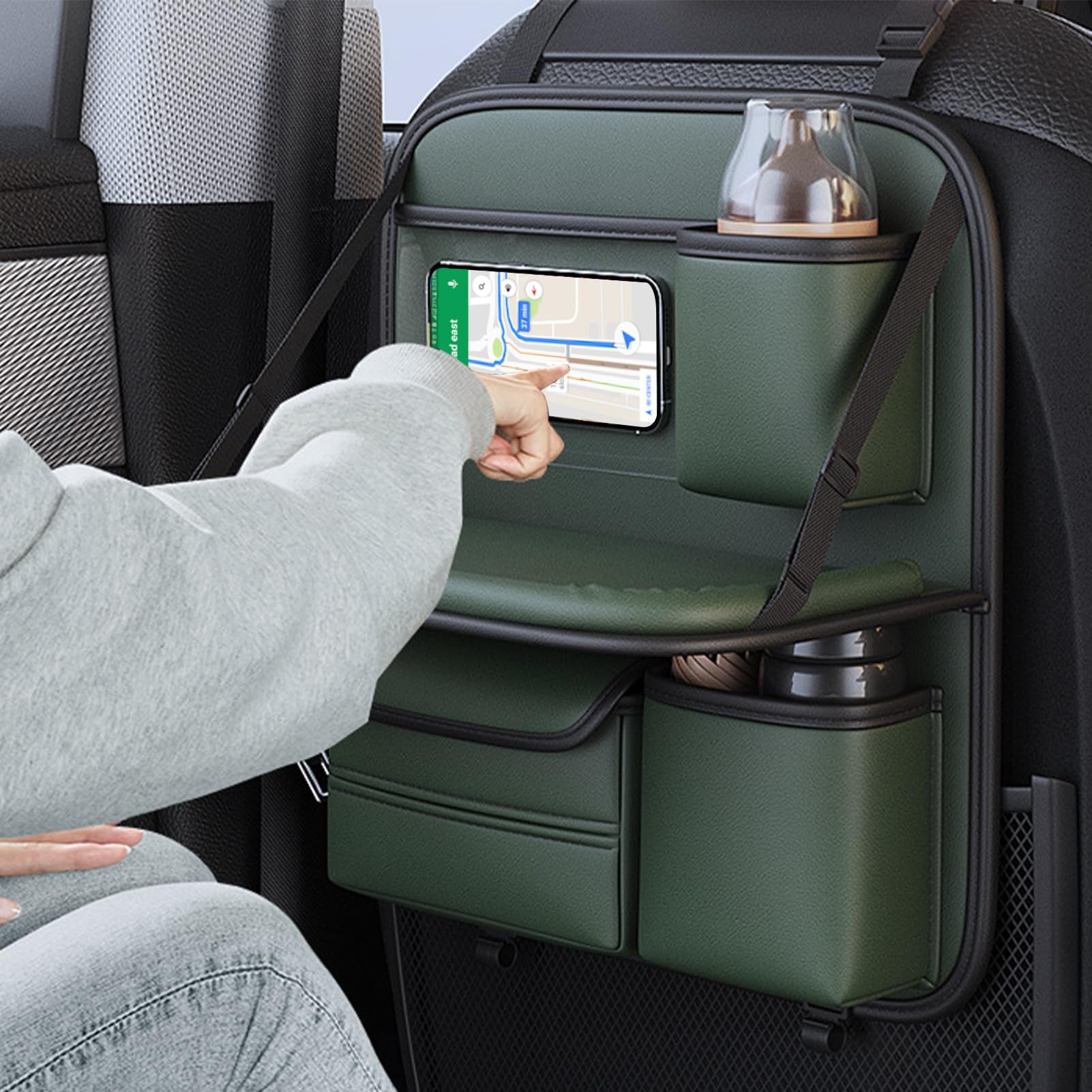 Générique Organizer per seggiolino auto, organizer per sedile posteriore | con tablet, per sala da pranzo pieghevole, design multitasche, di protezione, scomparti ad accesso rapido
