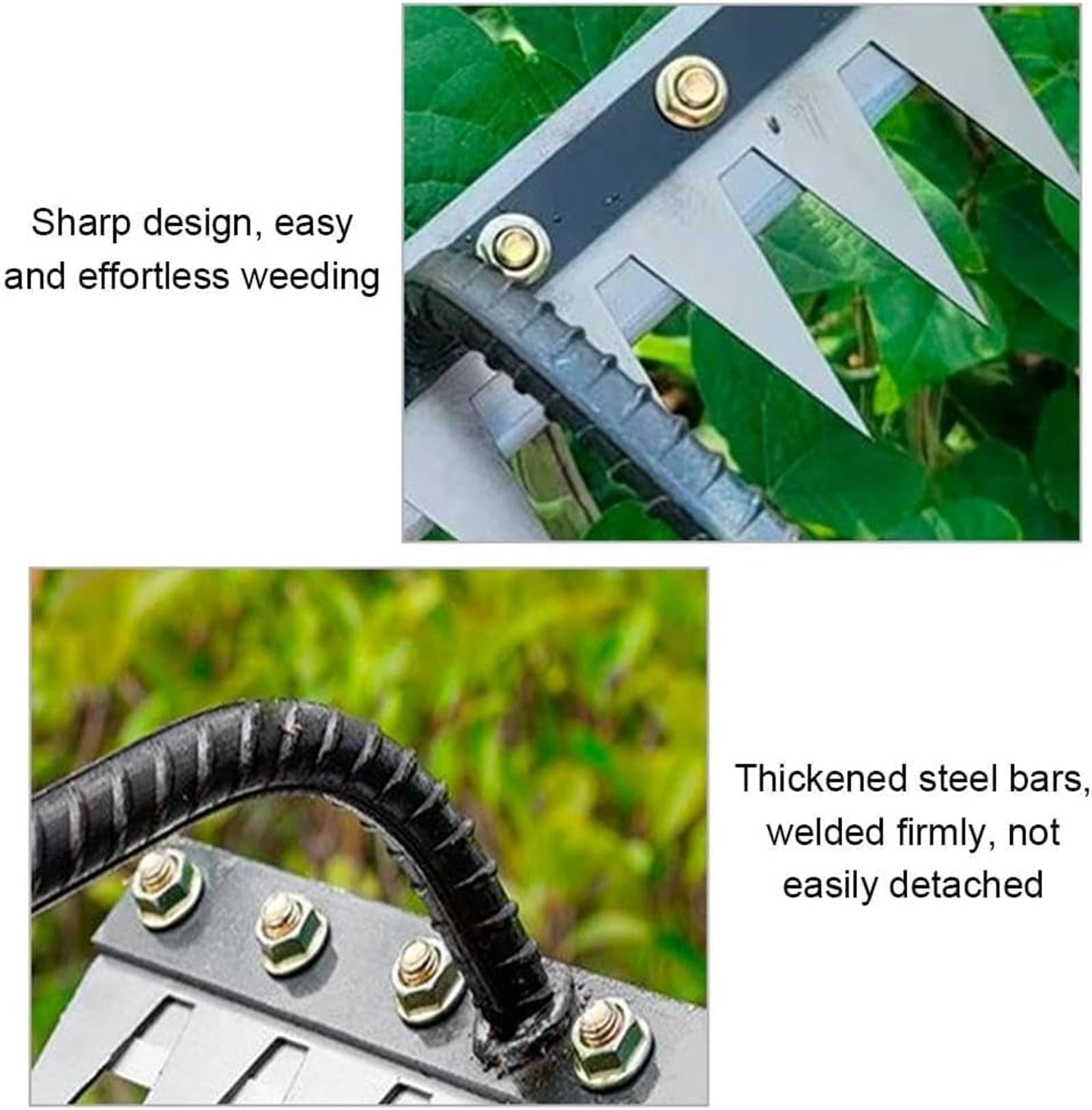Rastrello da giardino in acciaio al carbonio, rastrello in ferro per giardinaggio e diserbo, denti in acciaio al carbonio, rastrelli per diserbo da giardino, per diserbo da giardino (7 denti)