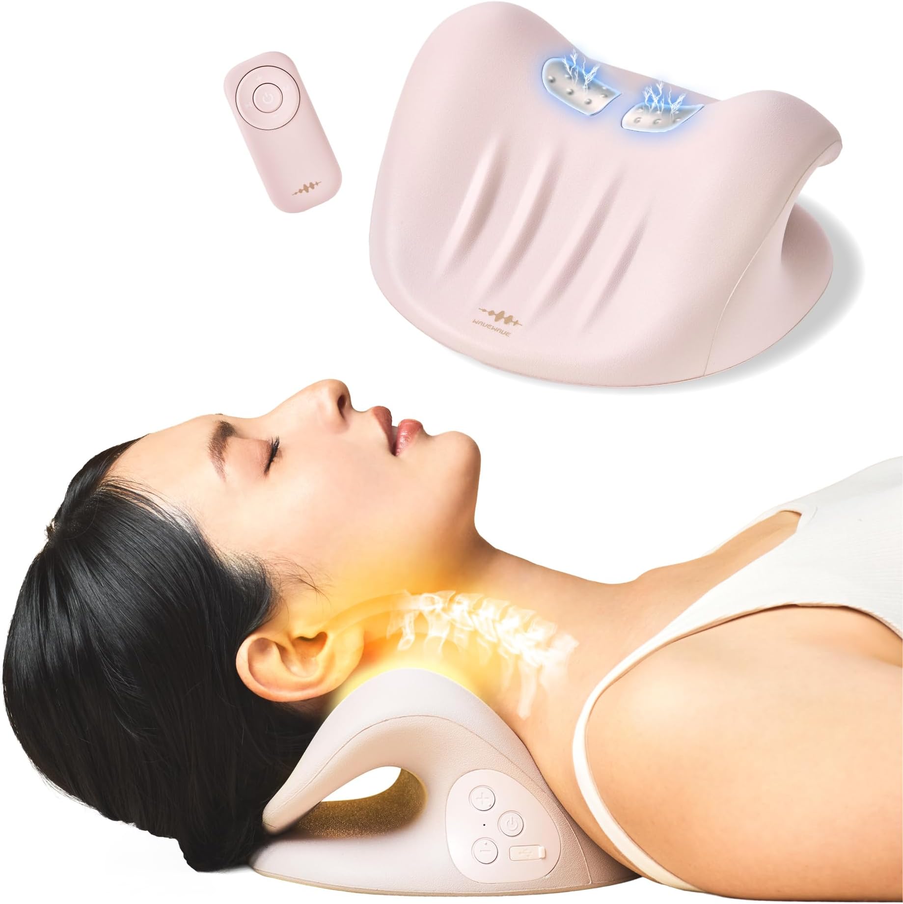 WAVEWAVE Wavy Neck Revive, Sleeping Neck, EMS Thermal Function, Remote Control, Neck Pillow, Health Product, Birthday Gift, Respect for the Aged Day (Shipped by Company)