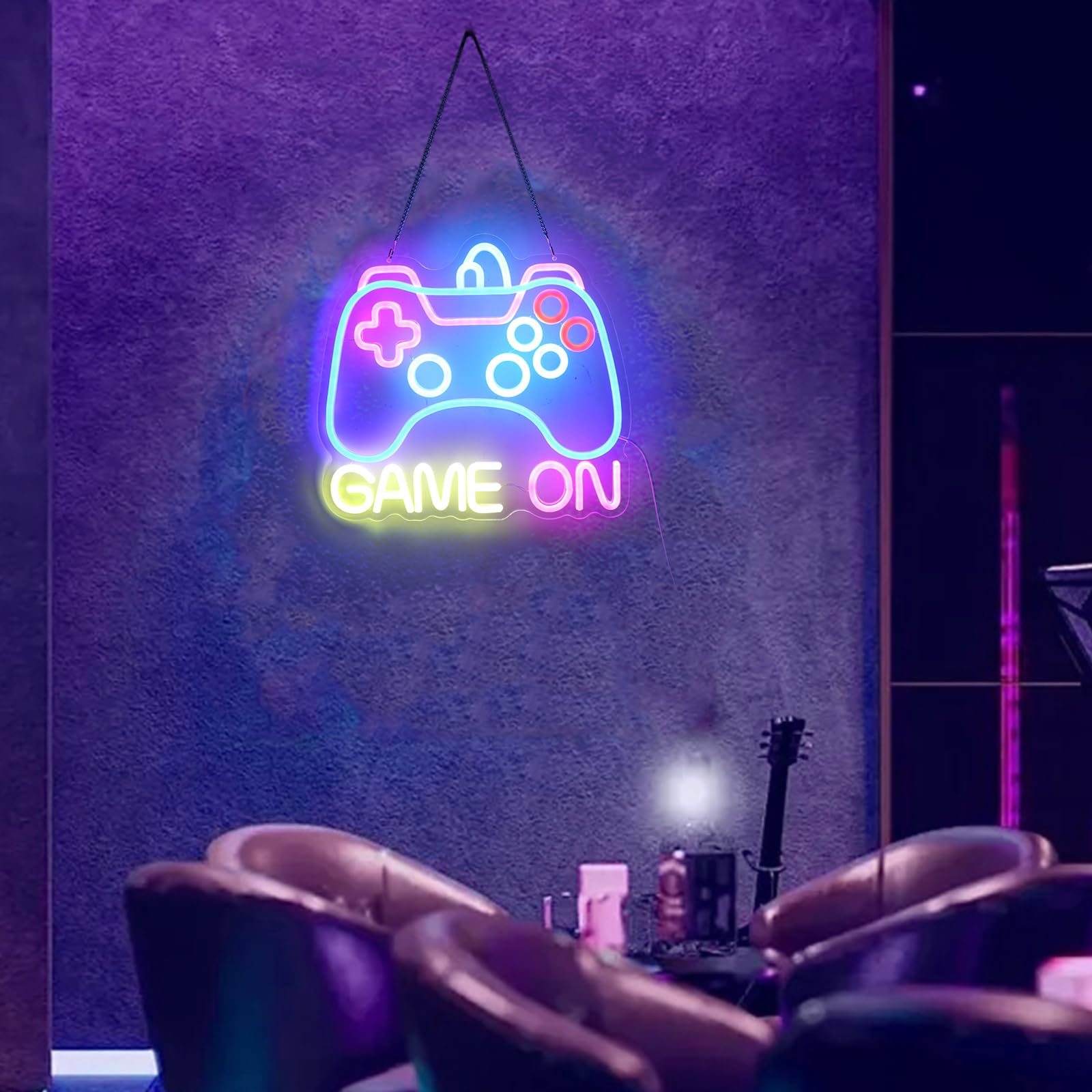 Spiel-Neonschild, dimmbar, Gamepad-Form, LED-Neonlicht-Schilder, Gaming-Neonschild mit Schalter, Gamer-Geschenke für Teenager, Jungen, Mädchen, für Schlafzimmer, Spielzimmer, Party