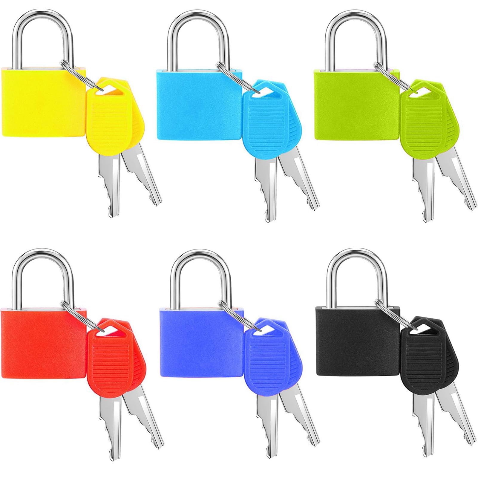 6 cerraduras pequeñas multicolor con llaves, cerraduras de maleta de metal, perfectas para asegurar mochilas, cajas, escuela y mucho más