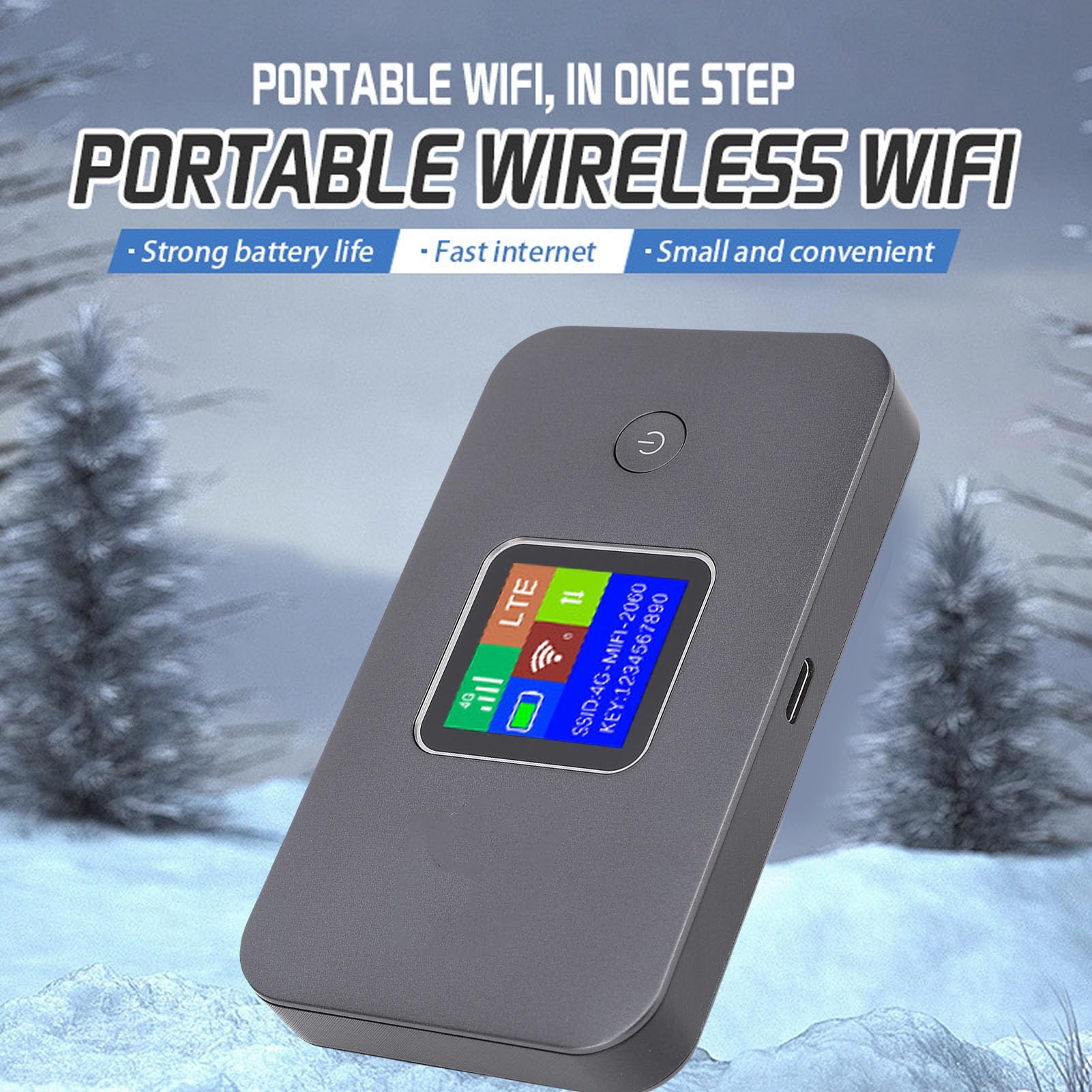4G WiFi Portatile, Router Wireless con Batteria da 3000 MAh, Supporta 8-10 Utenti, per Casa, Lavoro, Viaggio, Copertura Extender WiFi