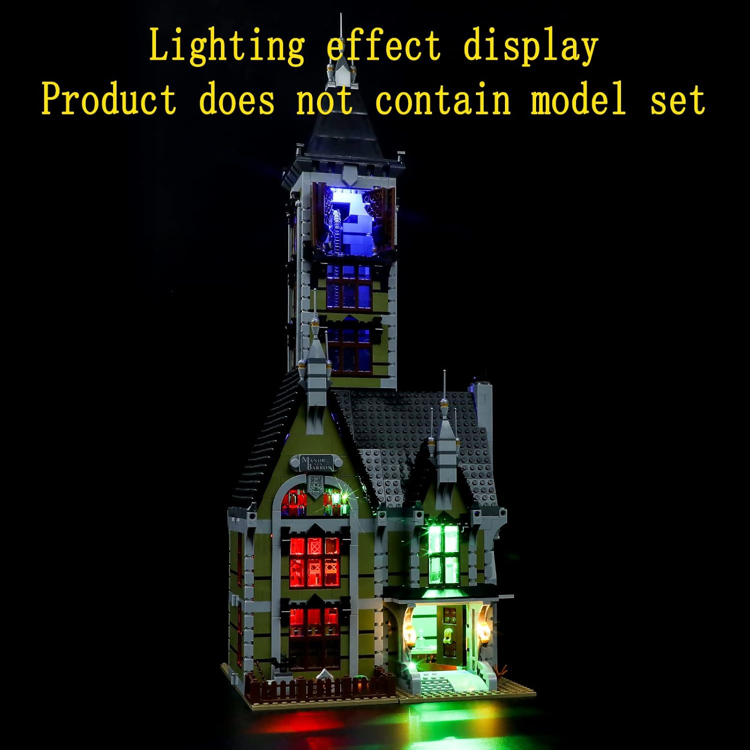 LED Light Kit (Remote Control) Compatible with Lego Fairground Collection Haunted House - for Creator 10273 (Model Set Not Included)