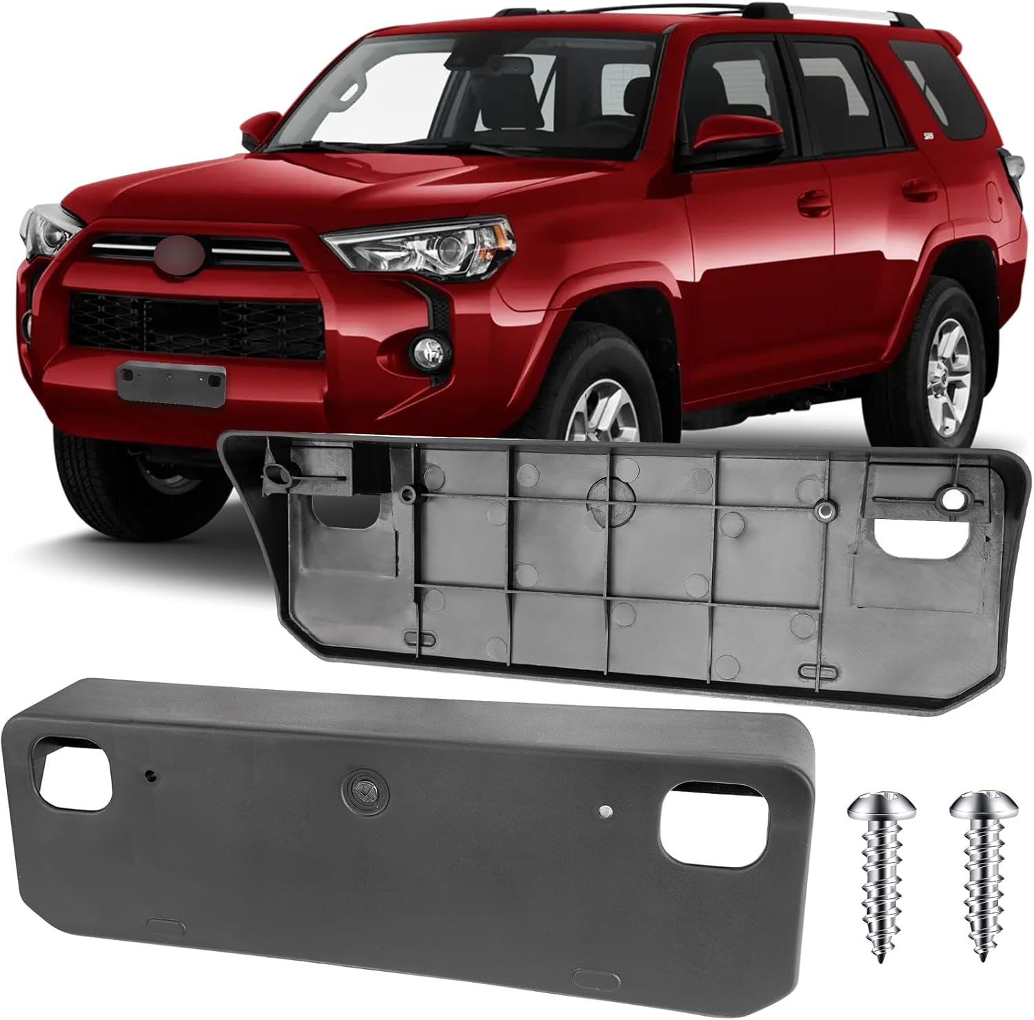 License Plate Bracket Accessories for Toyota 4Runner 2014 2015 2016 2017 2018 2019 2020 2021 2022 2023 2024, Front Bumper License Plate Holder Replacement Frame Black Mount Type A