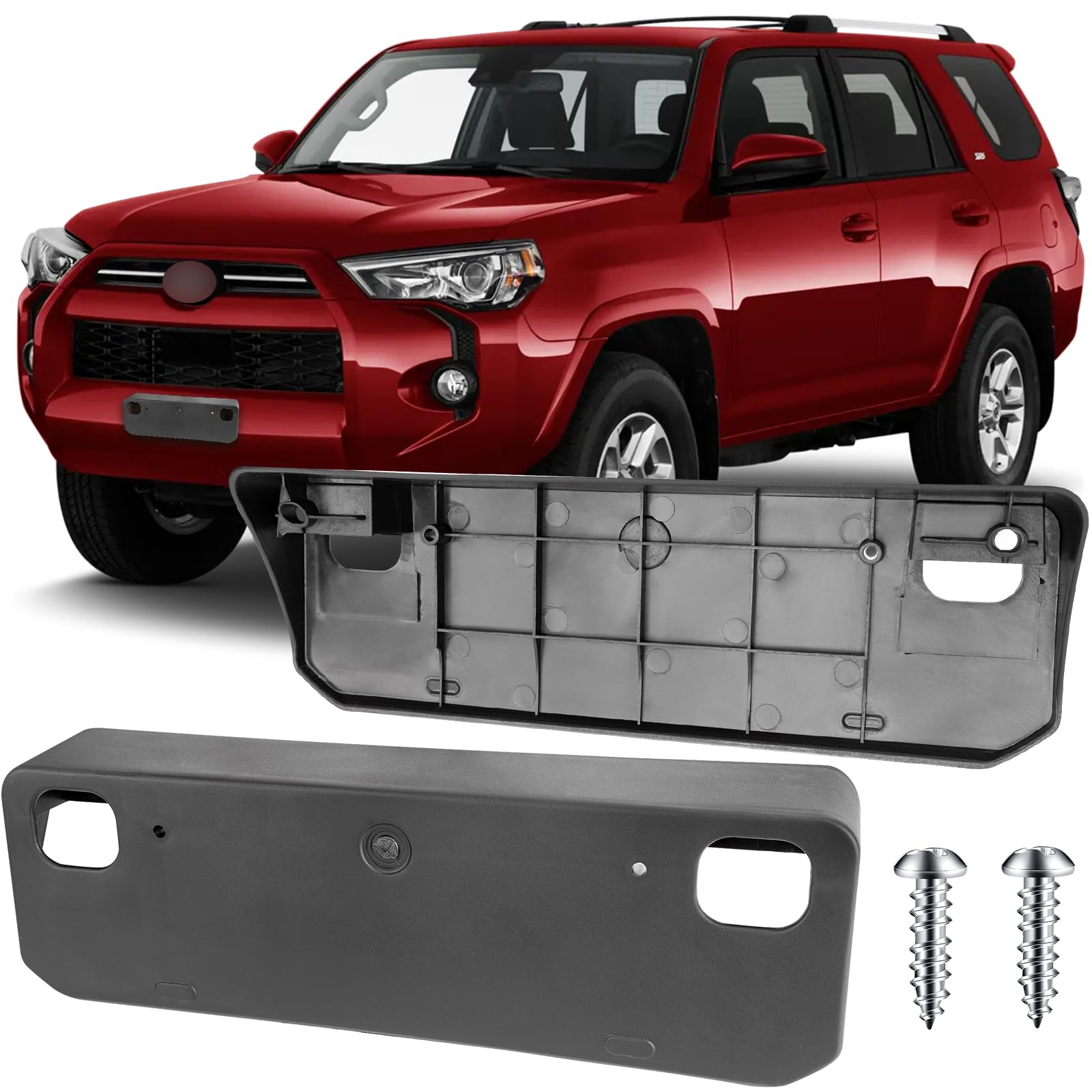 License Plate Bracket Accessories for Toyota 4Runner 2014 2015 2016 2017 2018 2019 2020 2021 2022 2023 2024, Front Bumper License Plate Holder Replacement Frame Black Mount Type A