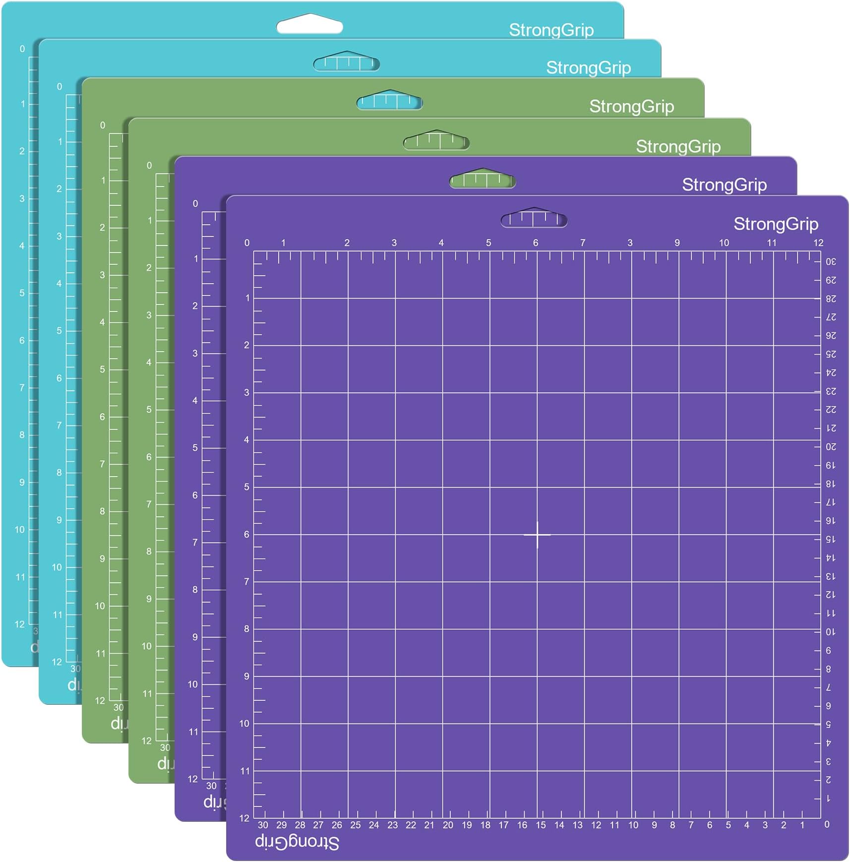 6Pcs Cutting Mat for Cricut, 12”X12” Standardgrip, Lightgrip, Stronggrip Mat, Non-Slip&Durable Replacement Cutting Mat Compatible with Cricut Maker/Explore Air 2/Air/One