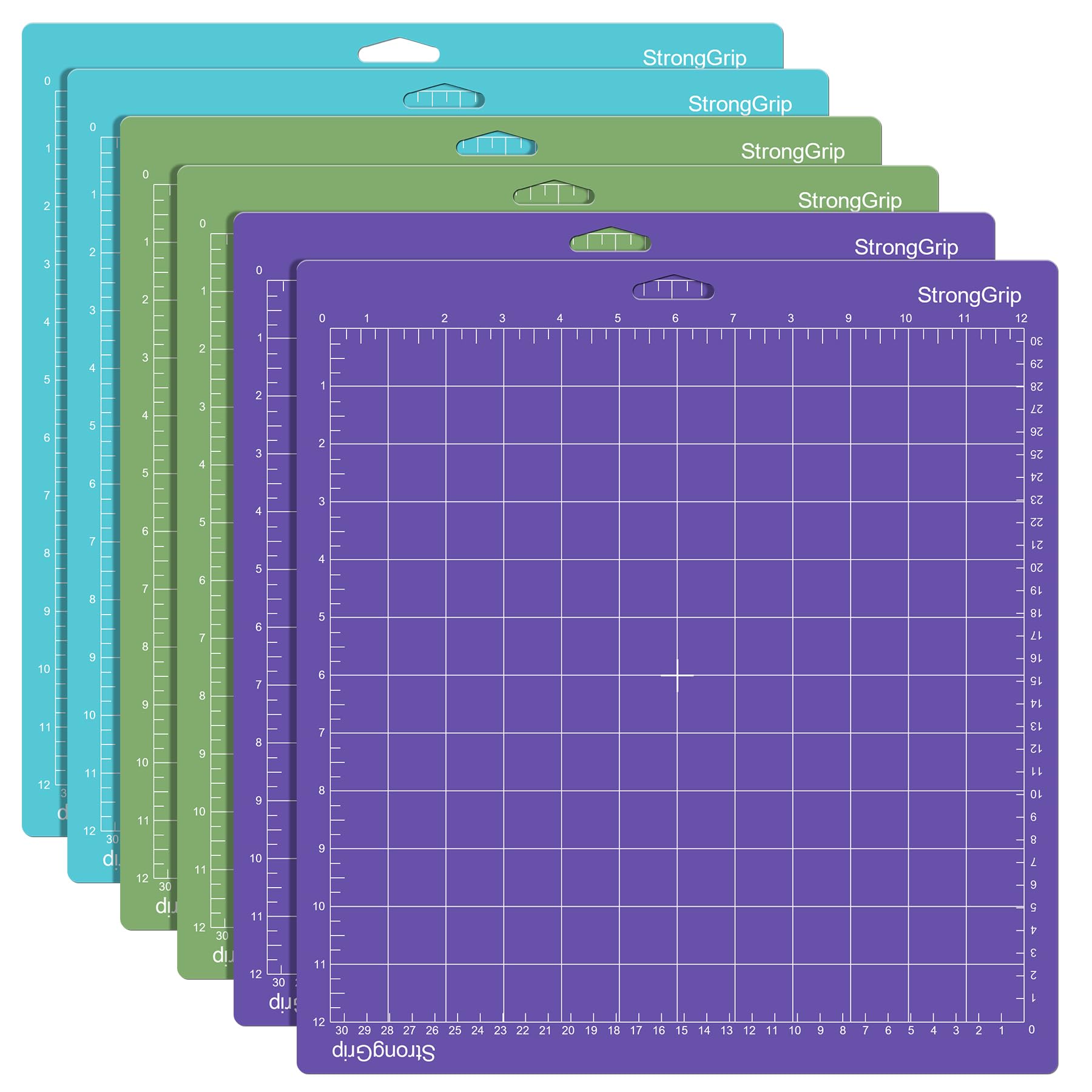 6Pcs Cutting Mat for Cricut, 12”X12” Standardgrip, Lightgrip, Stronggrip Mat, Non-Slip&Durable Replacement Cutting Mat Compatible with Cricut Maker/Explore Air 2/Air/One