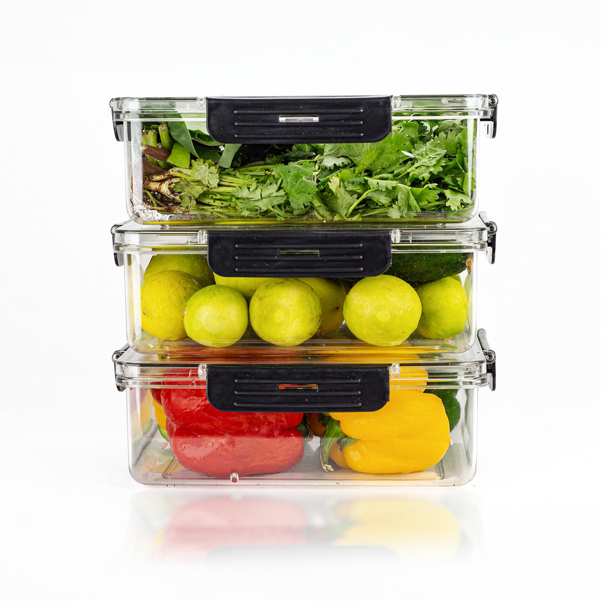 TEX-RO Fridge Storage Boxes Fridge Organizer with Removable Drain Plate and Lid Stackable Fridge Storage Containers Plastic Freezer Storage Containers for Fish, Meat, Vegetables, Fruits (Set of 3) (B0D5WMBB5V) Amazon Price History, Amazon Price Tracker
