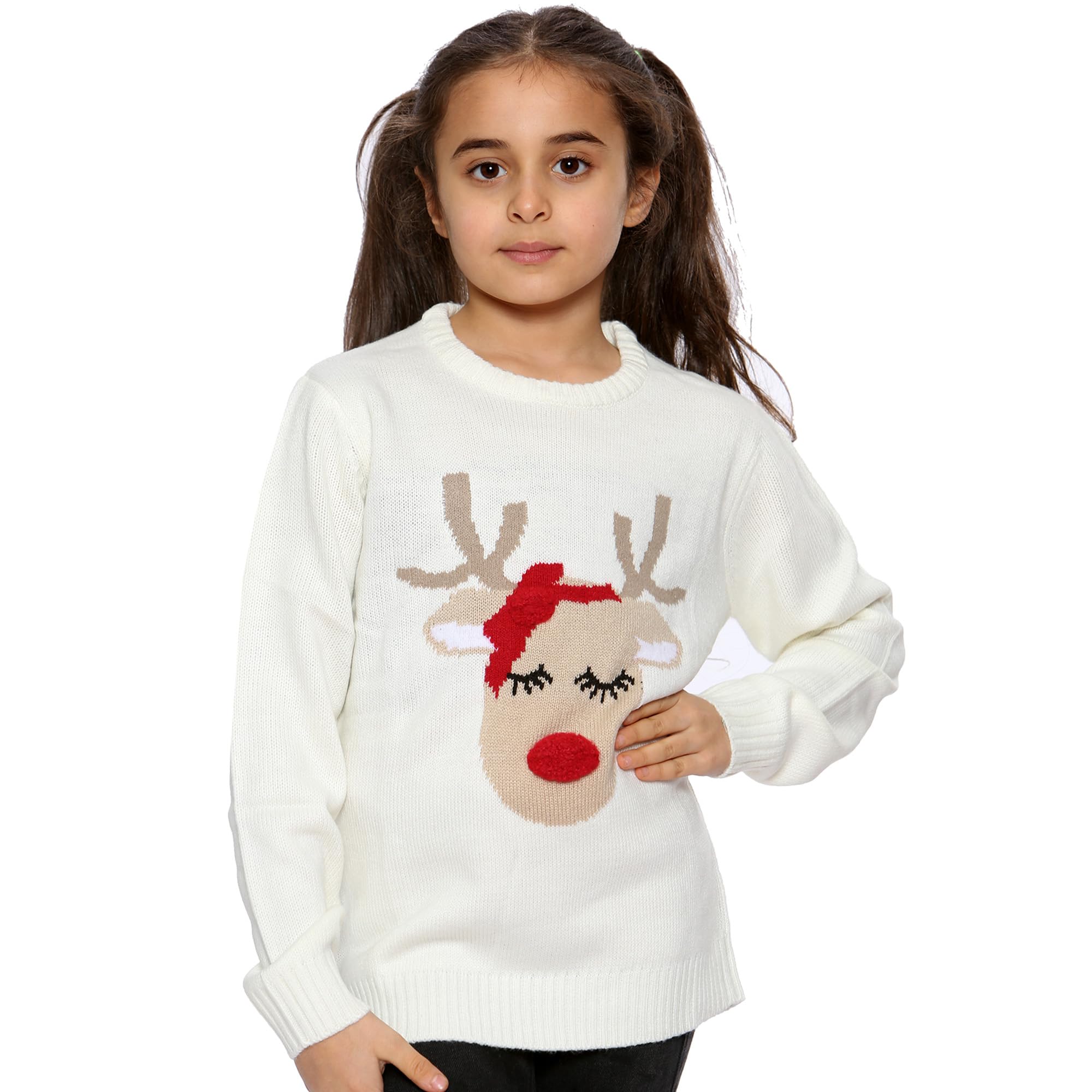 NOROZE Fille Noël 3D Pull Enfants Oiseau Renne Rétro Pullover Pull-Over