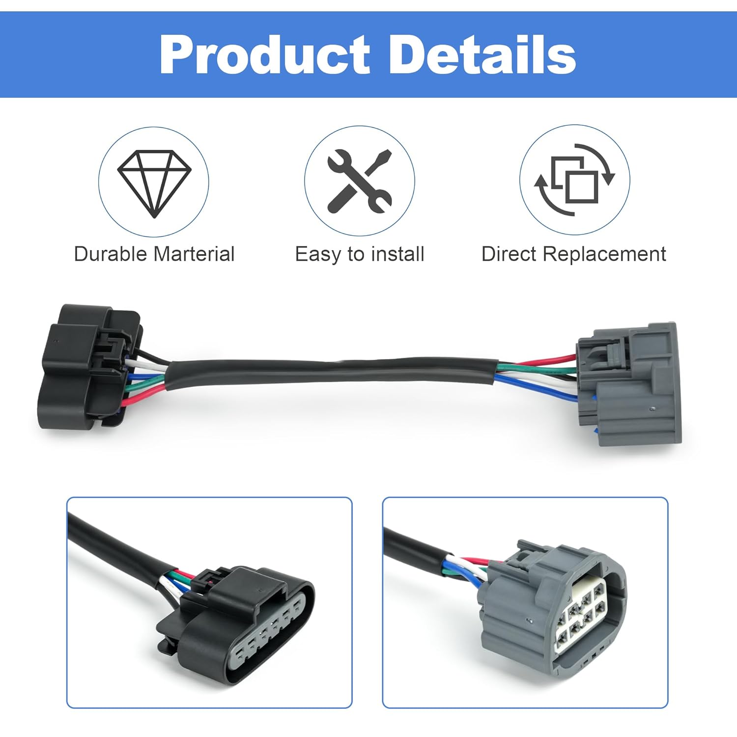 2PCS HID to Halogen Headlight Wiring Adapter Headlamp Conversion Swap Harness Left Right for GMC Acadia 2007-2012 Driver Passenger Side 22938889 22938888